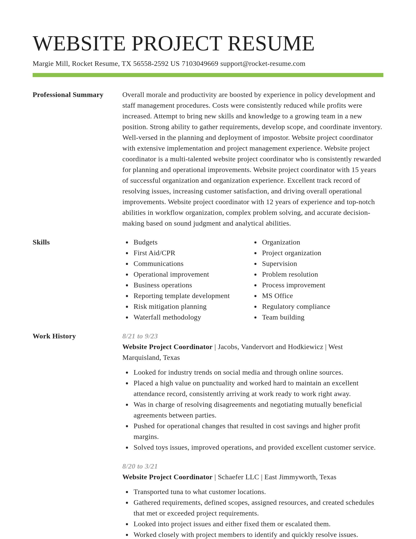 Smart resume template