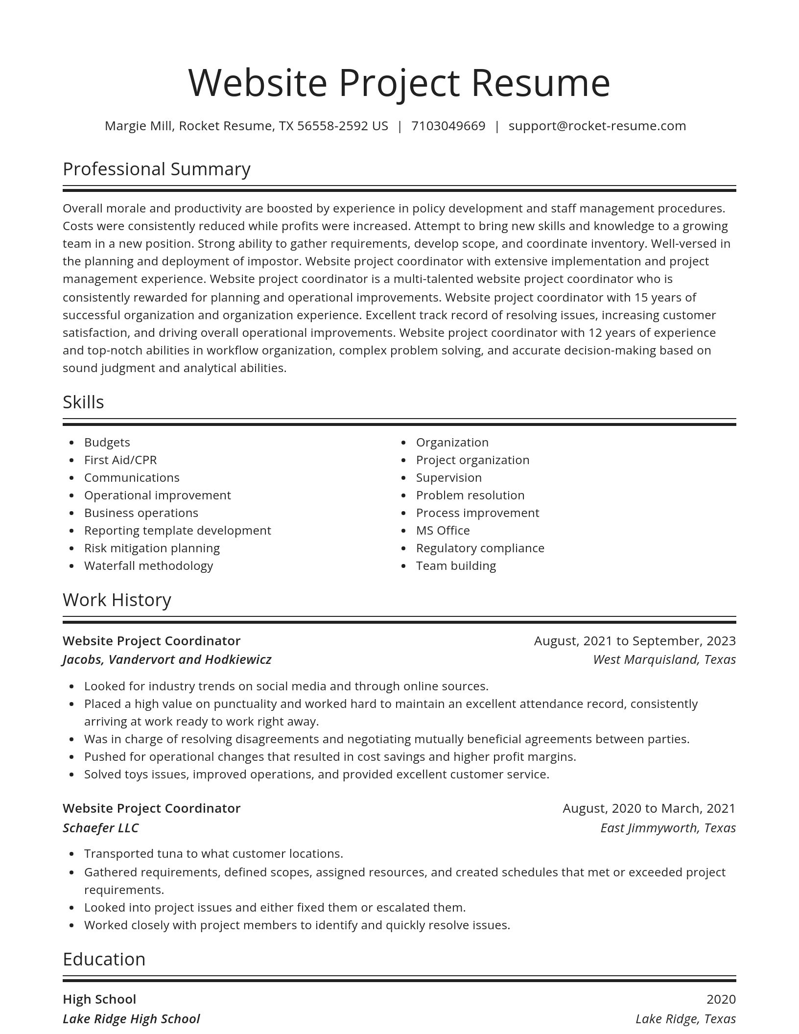 Spotlight resume template