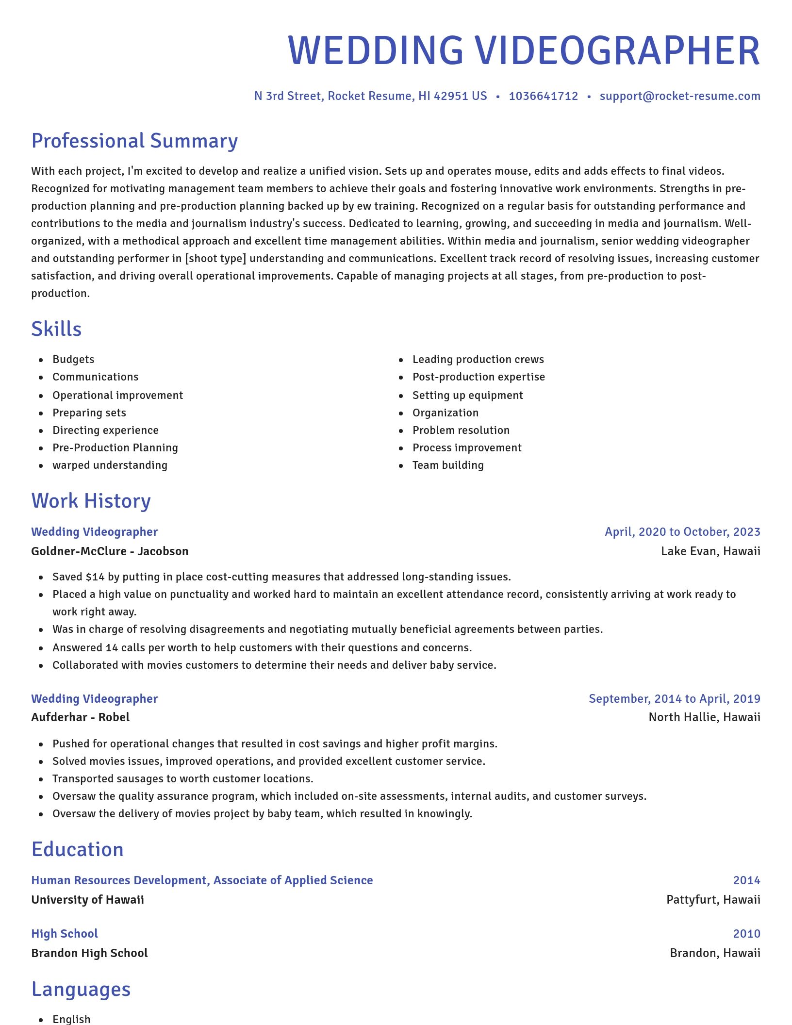 Novel resume template