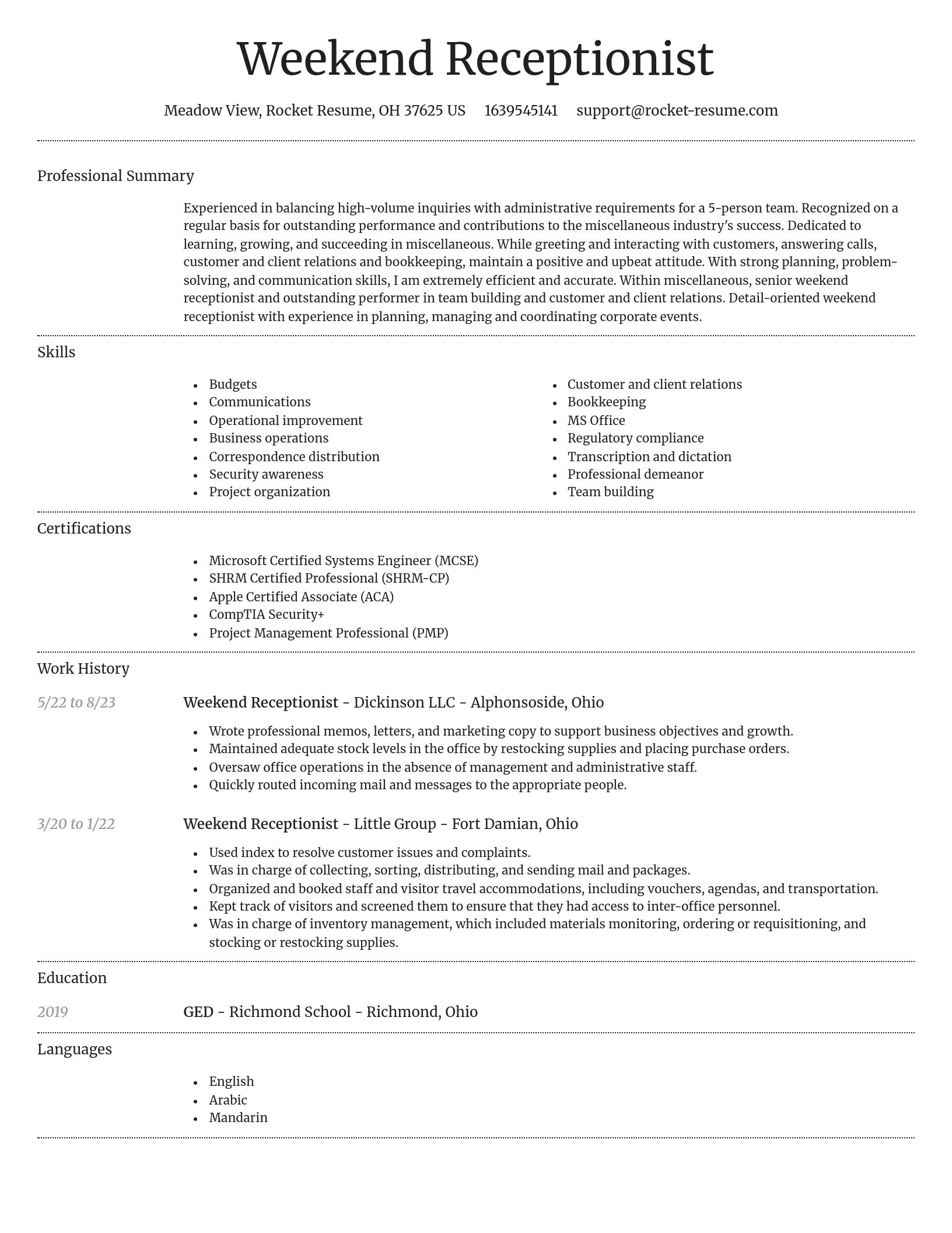 Dignified resume template