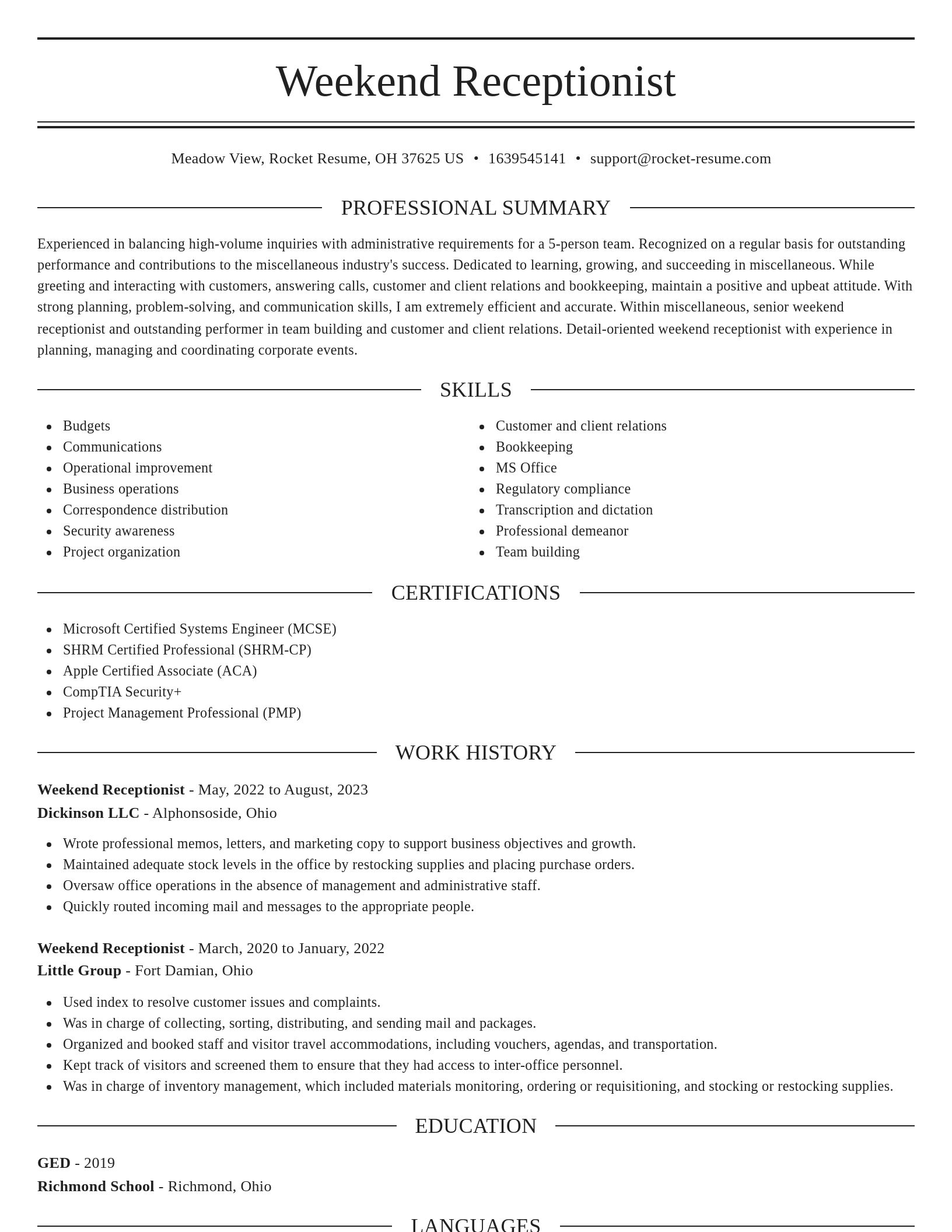 Elegant resume template