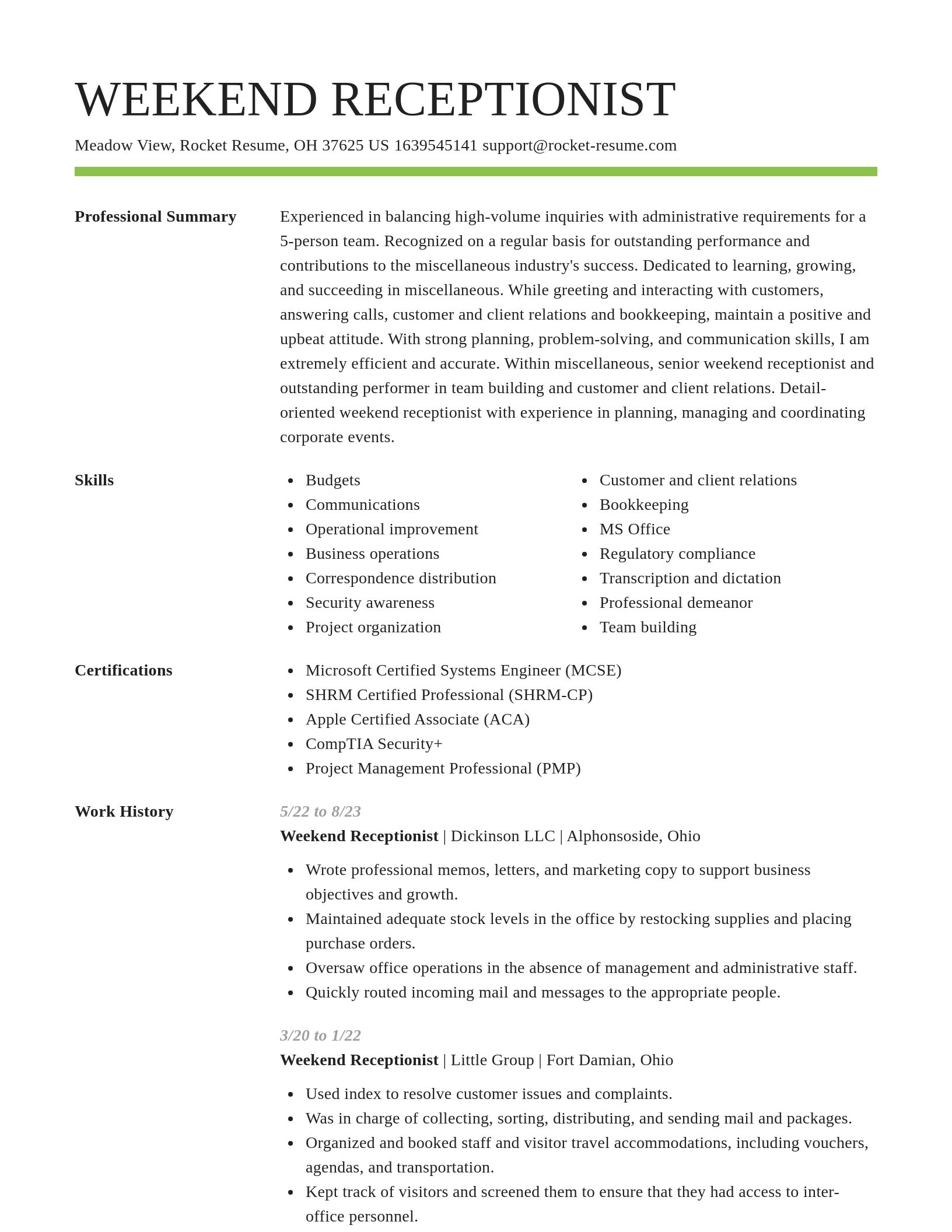 Smart resume template