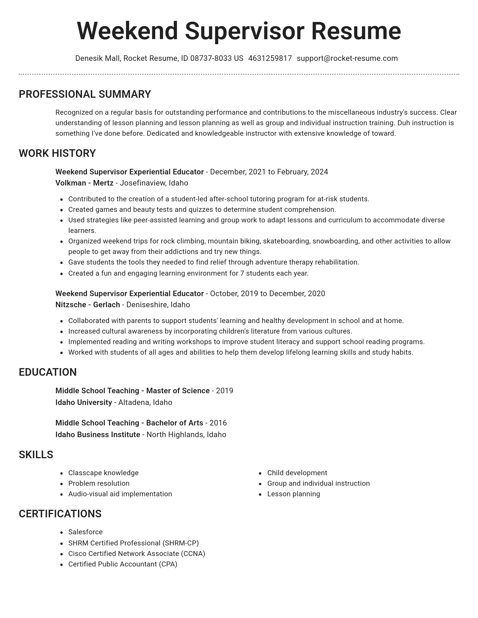 Brilliant resume template