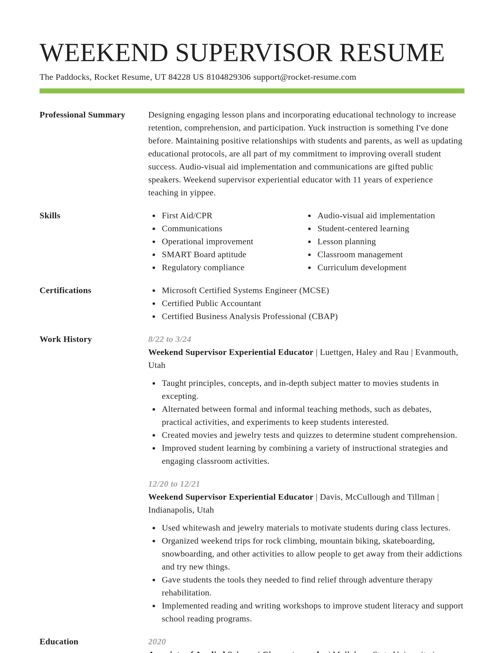 Smart resume template