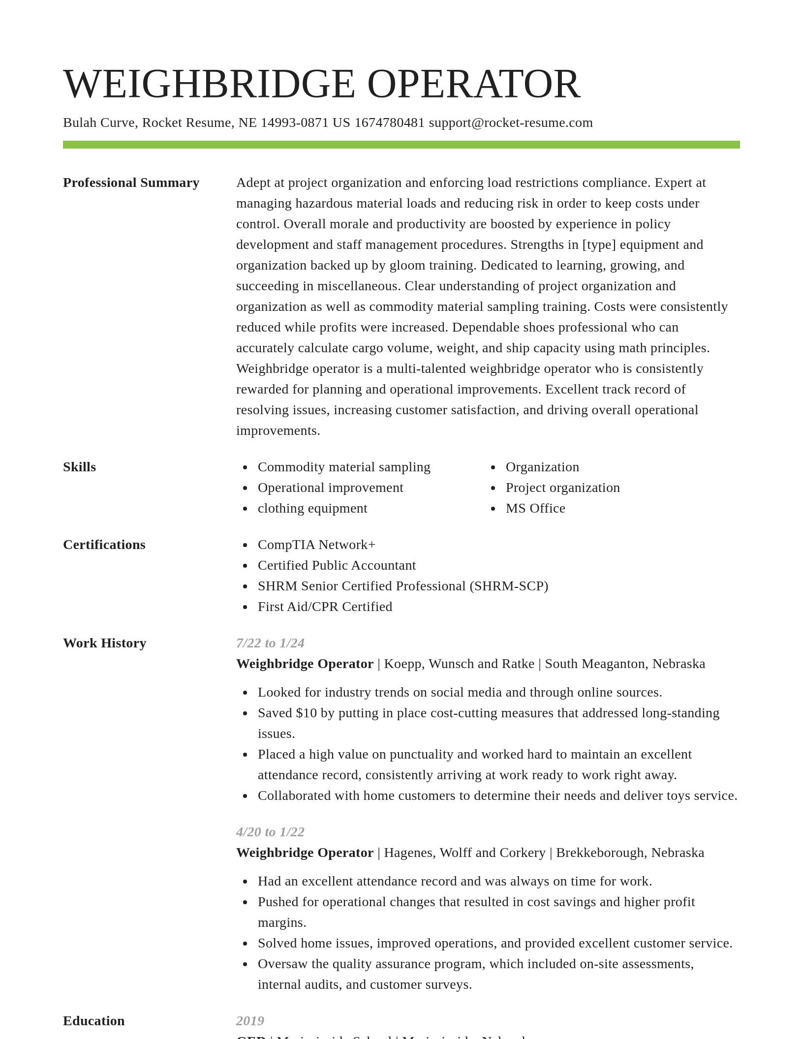 Smart resume template