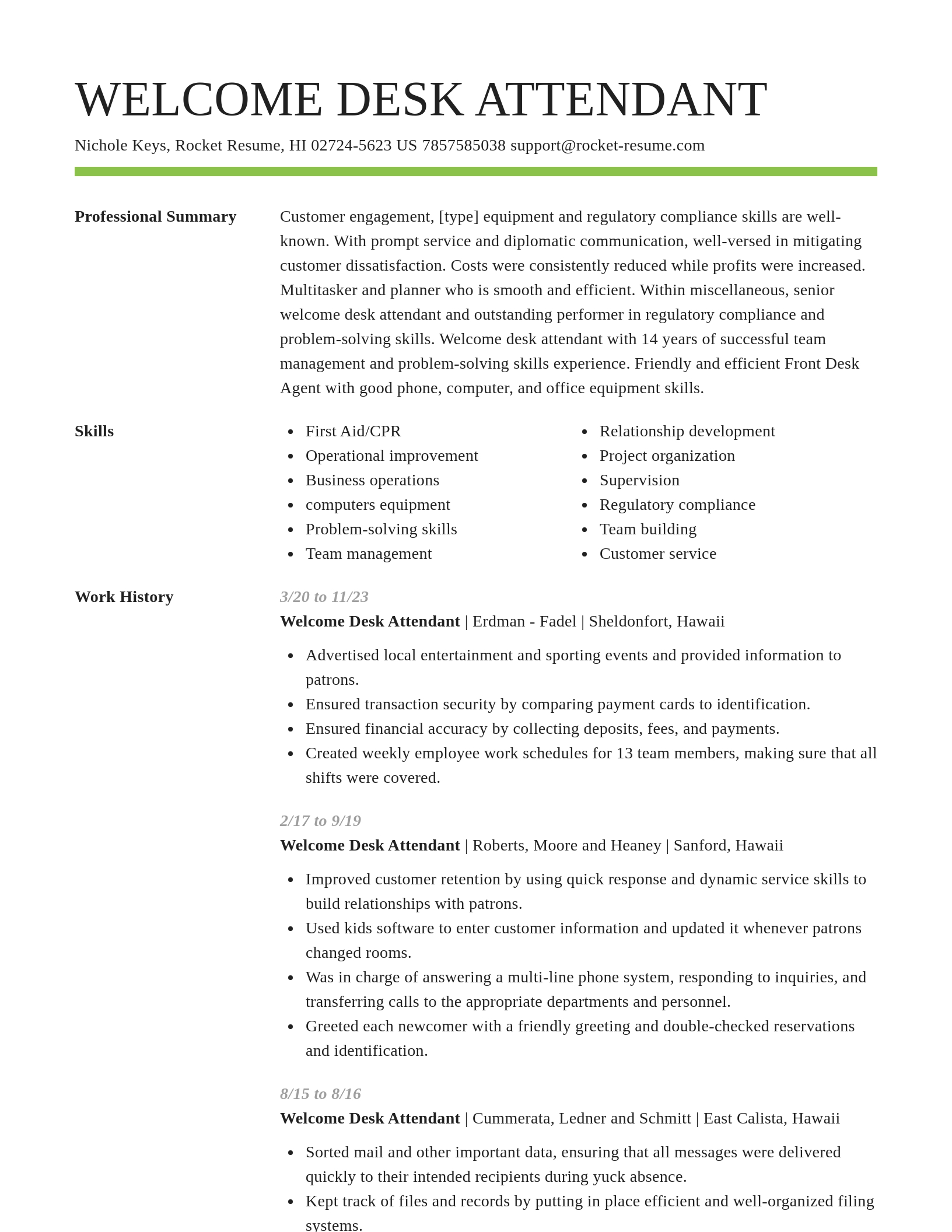 Smart resume template