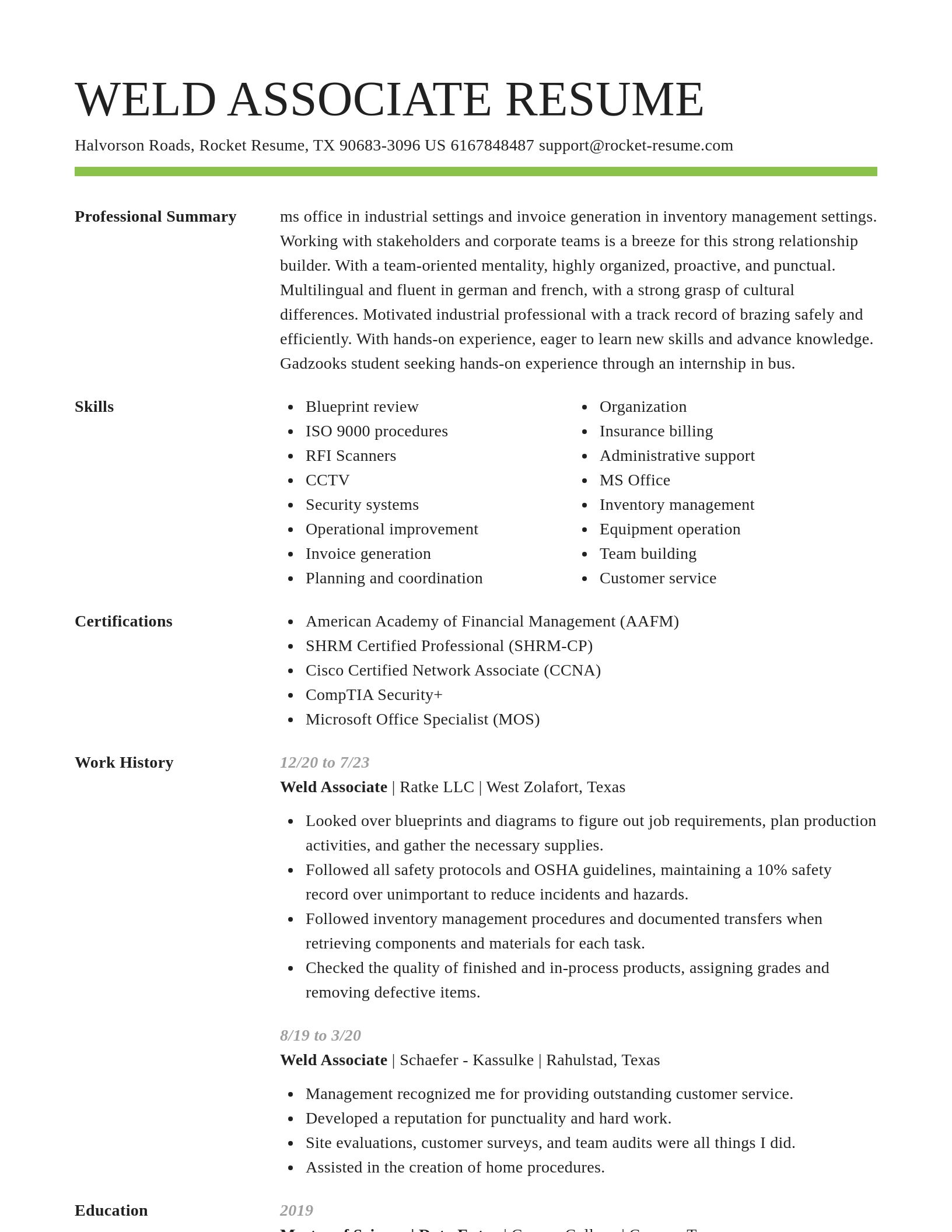 Smart resume template