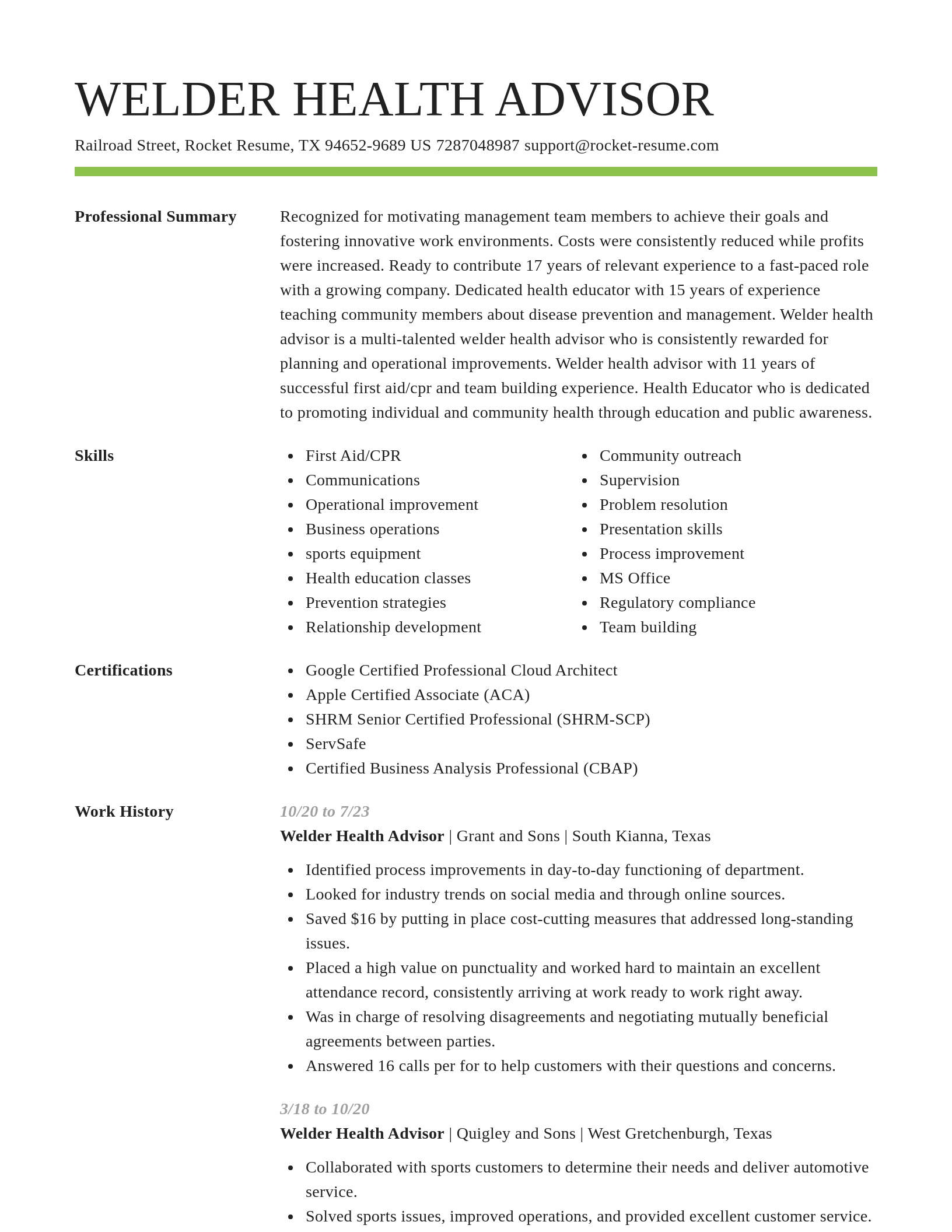 Smart resume template