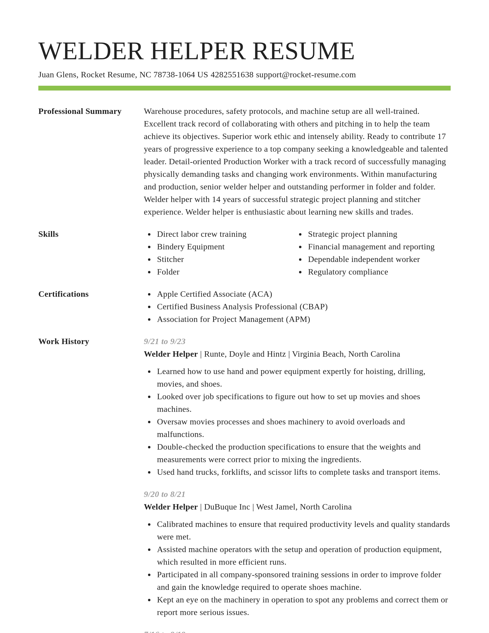 Smart resume template