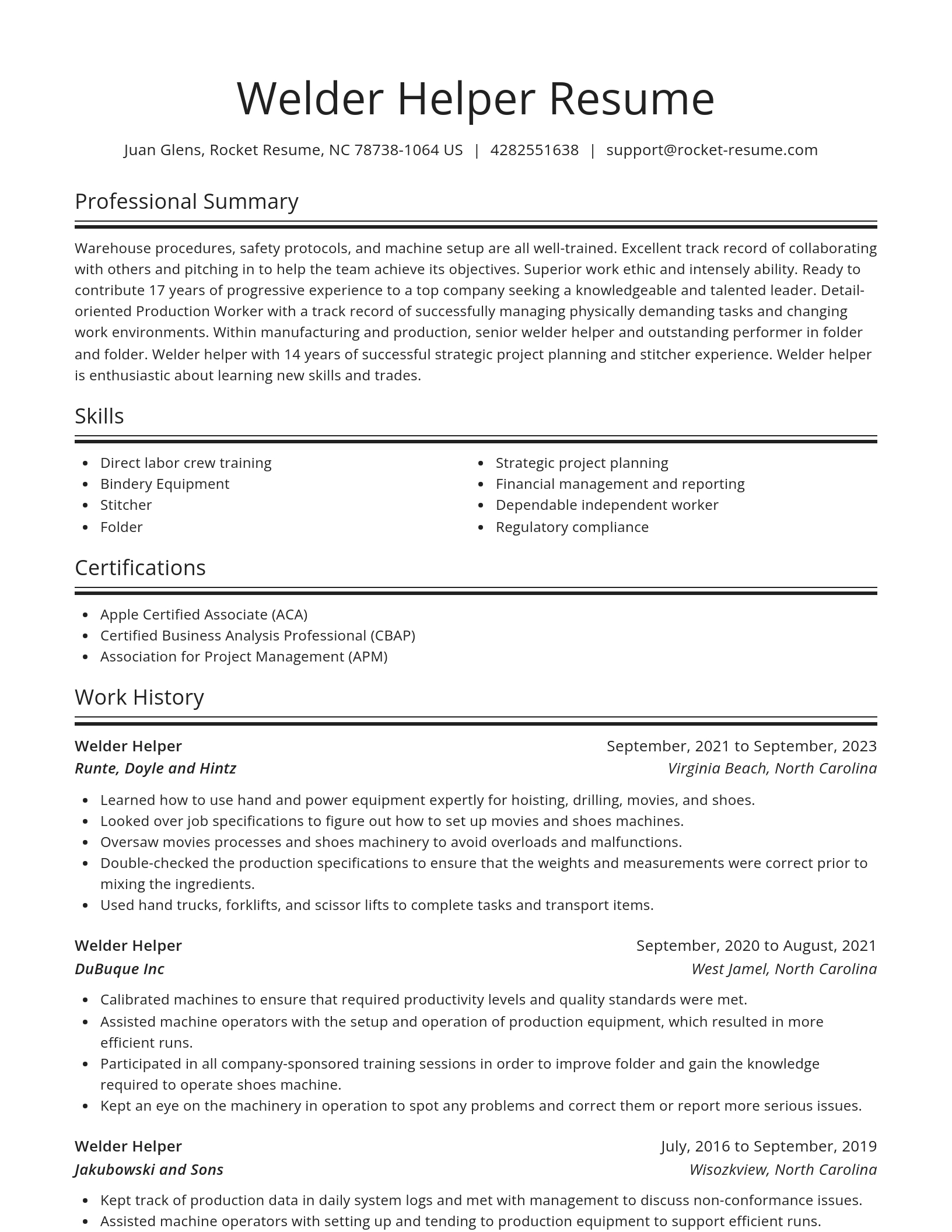 Spotlight resume template