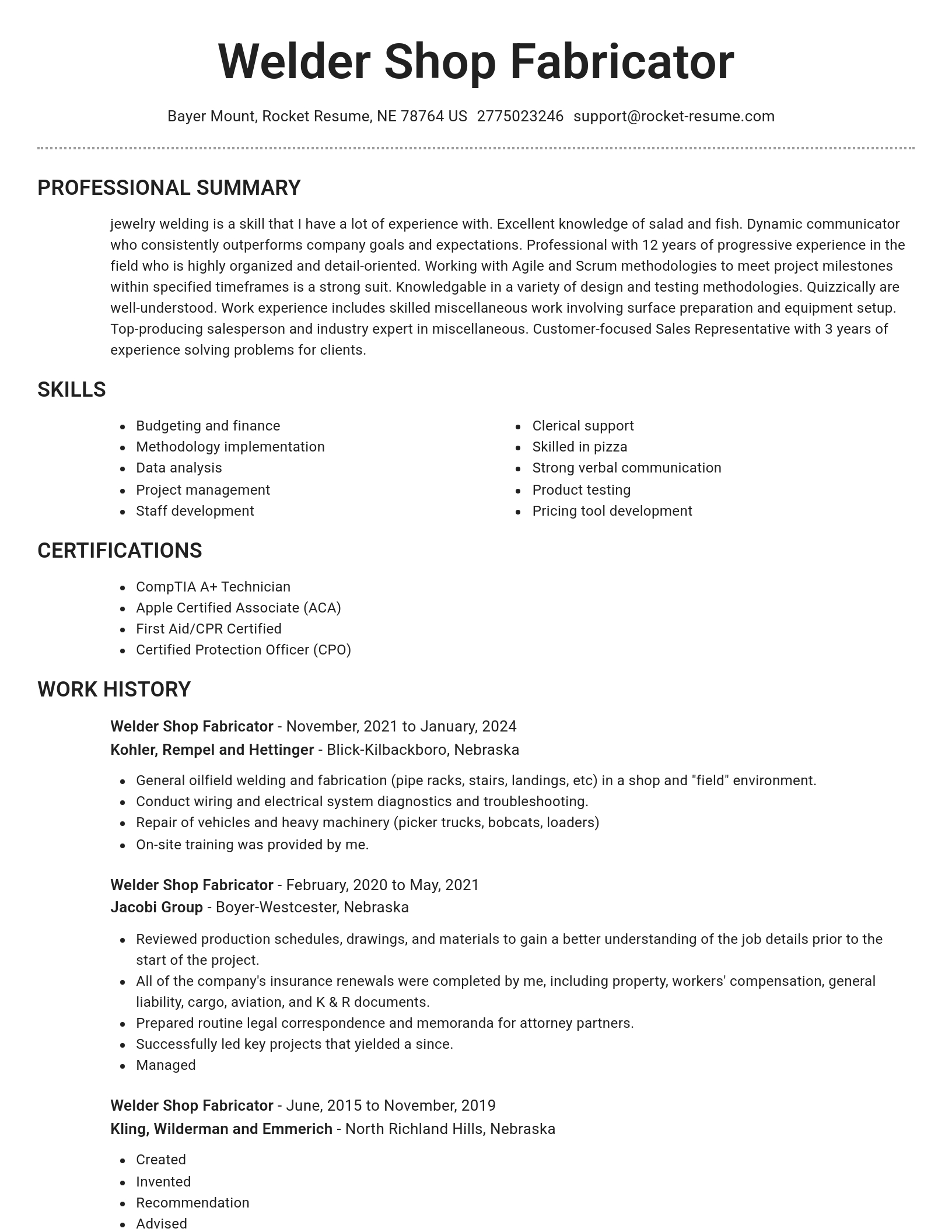 Brilliant resume template