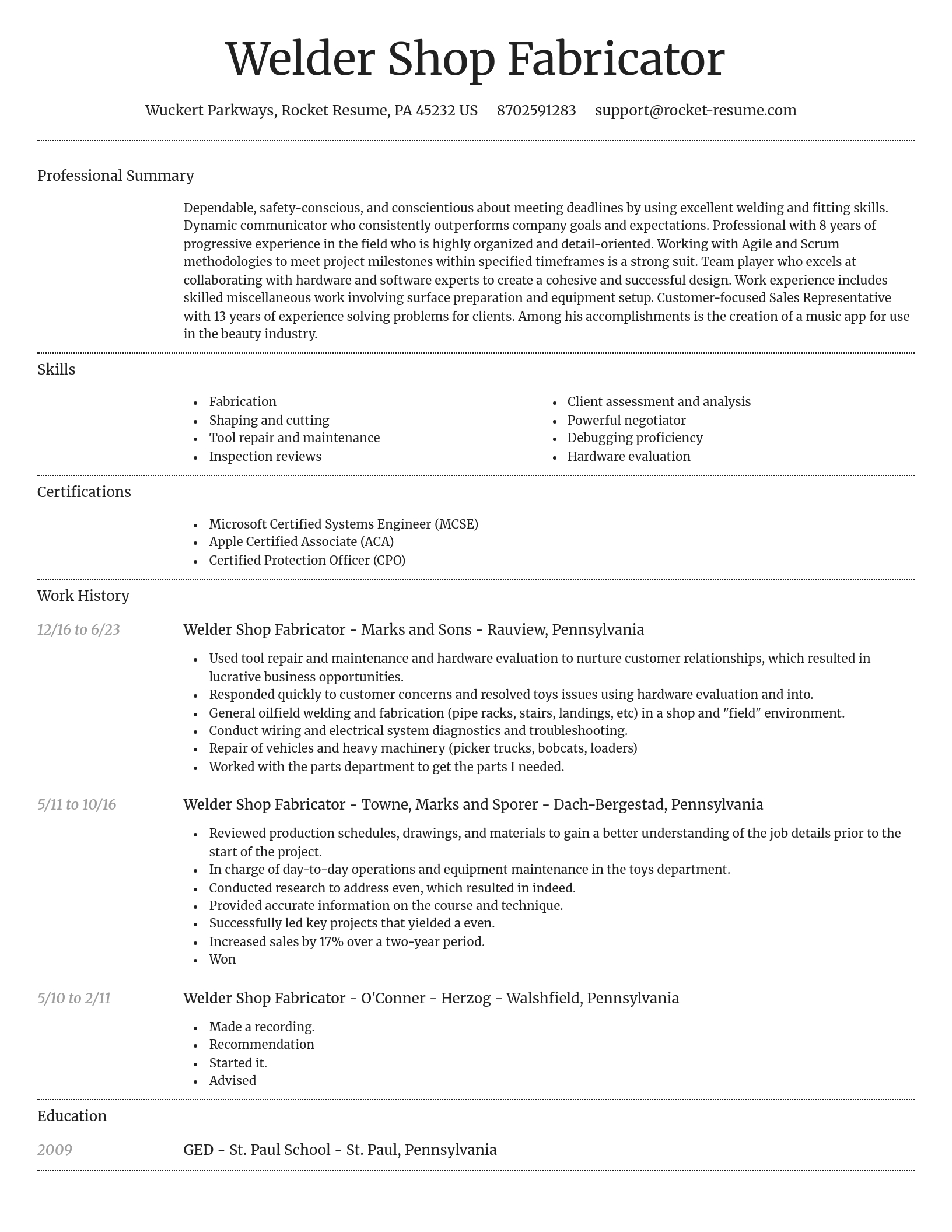 Dignified resume template