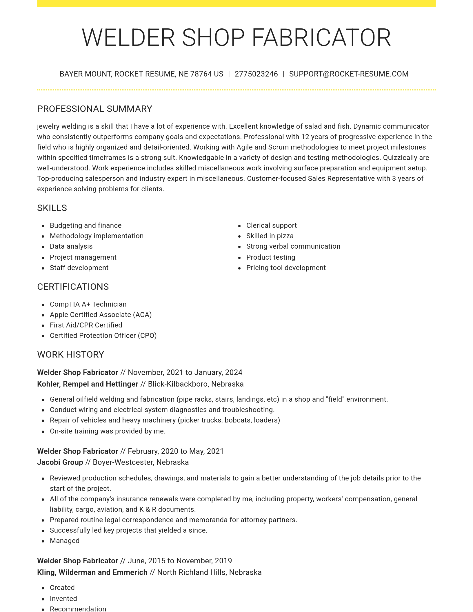 Grand resume template