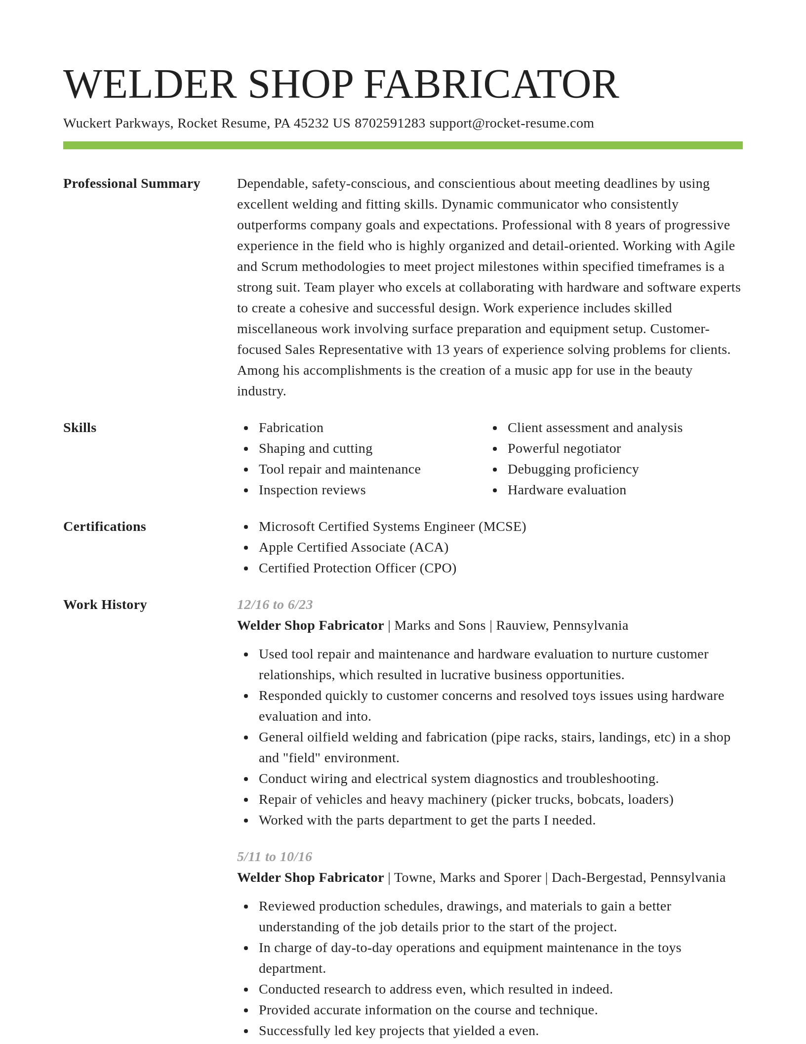 Smart resume template