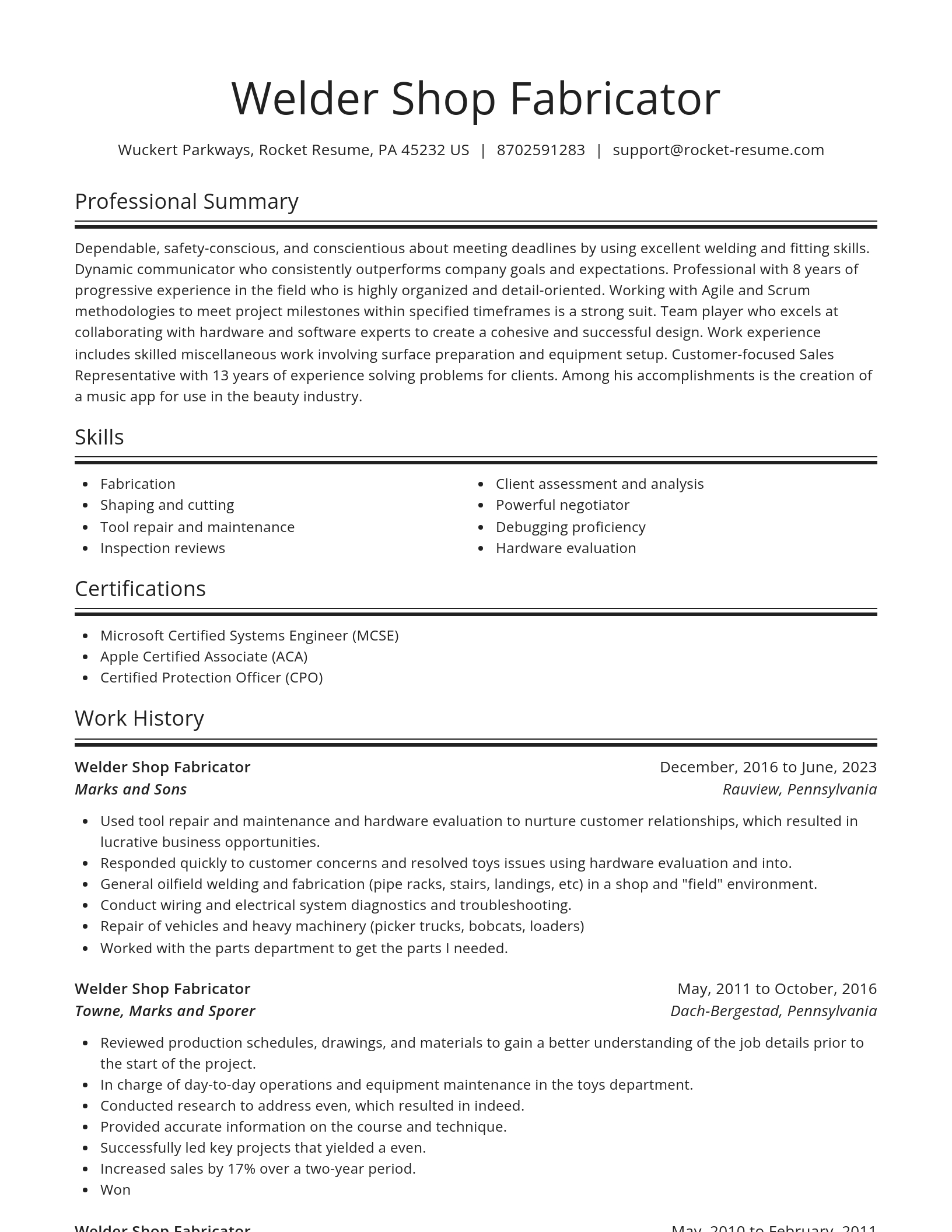 Spotlight resume template