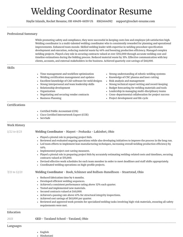 Dignified resume template