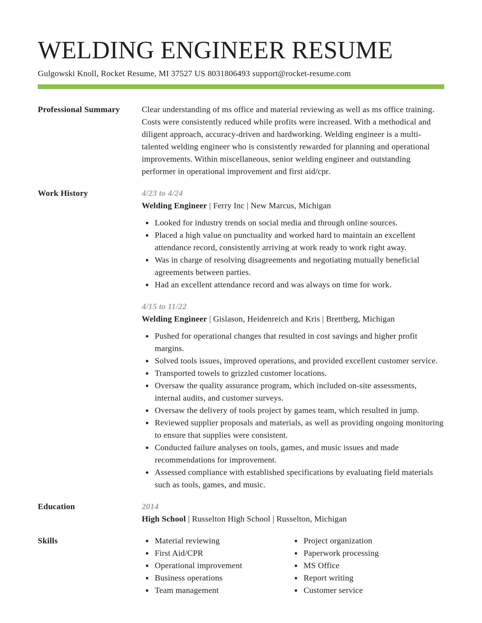 Smart resume template