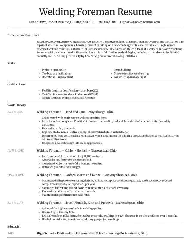 Dignified resume template
