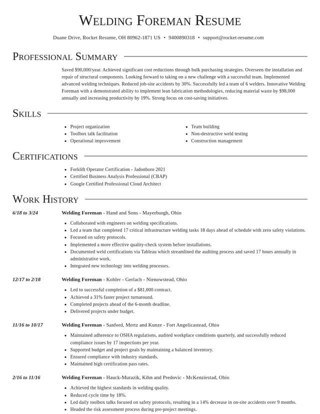 Director resume template