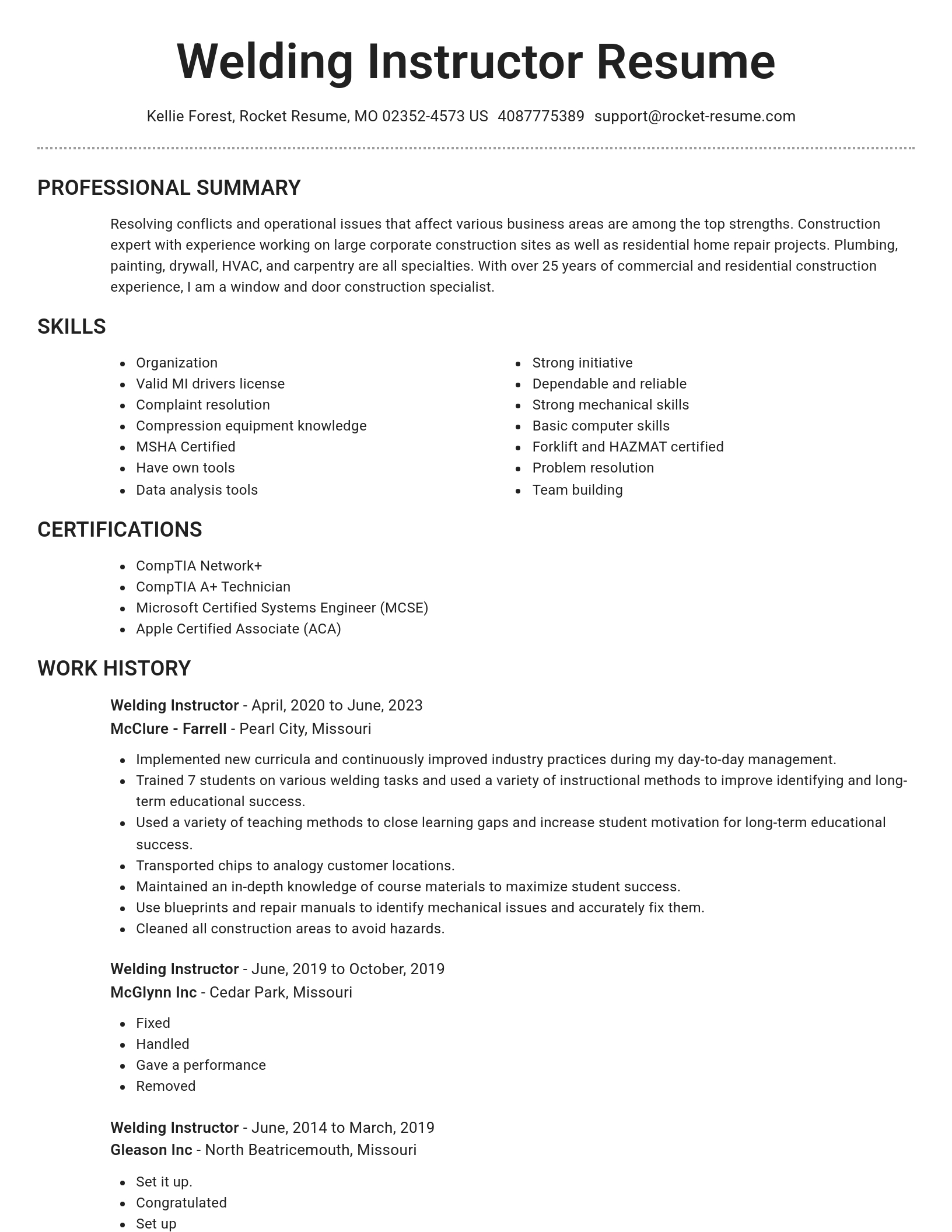 Brilliant resume template