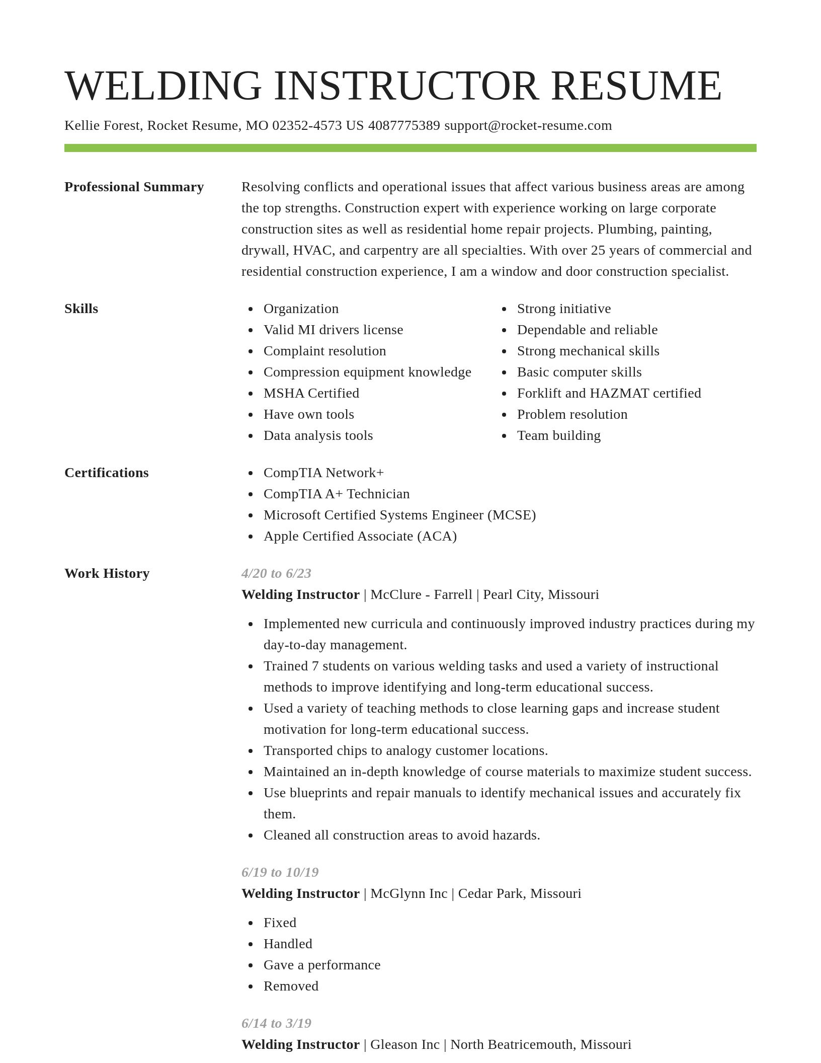 Smart resume template