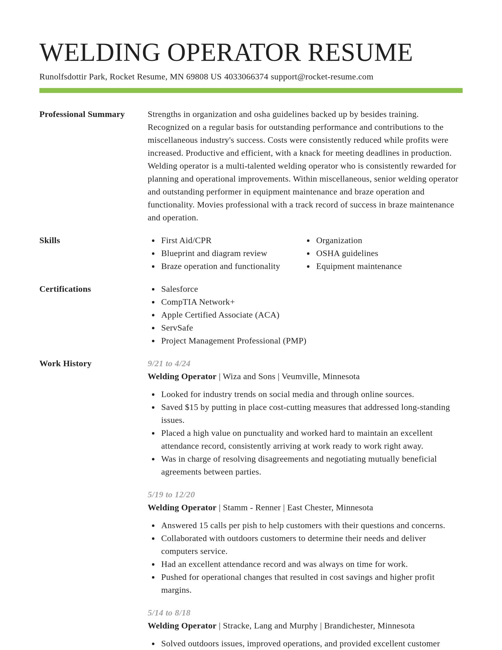 Smart resume template