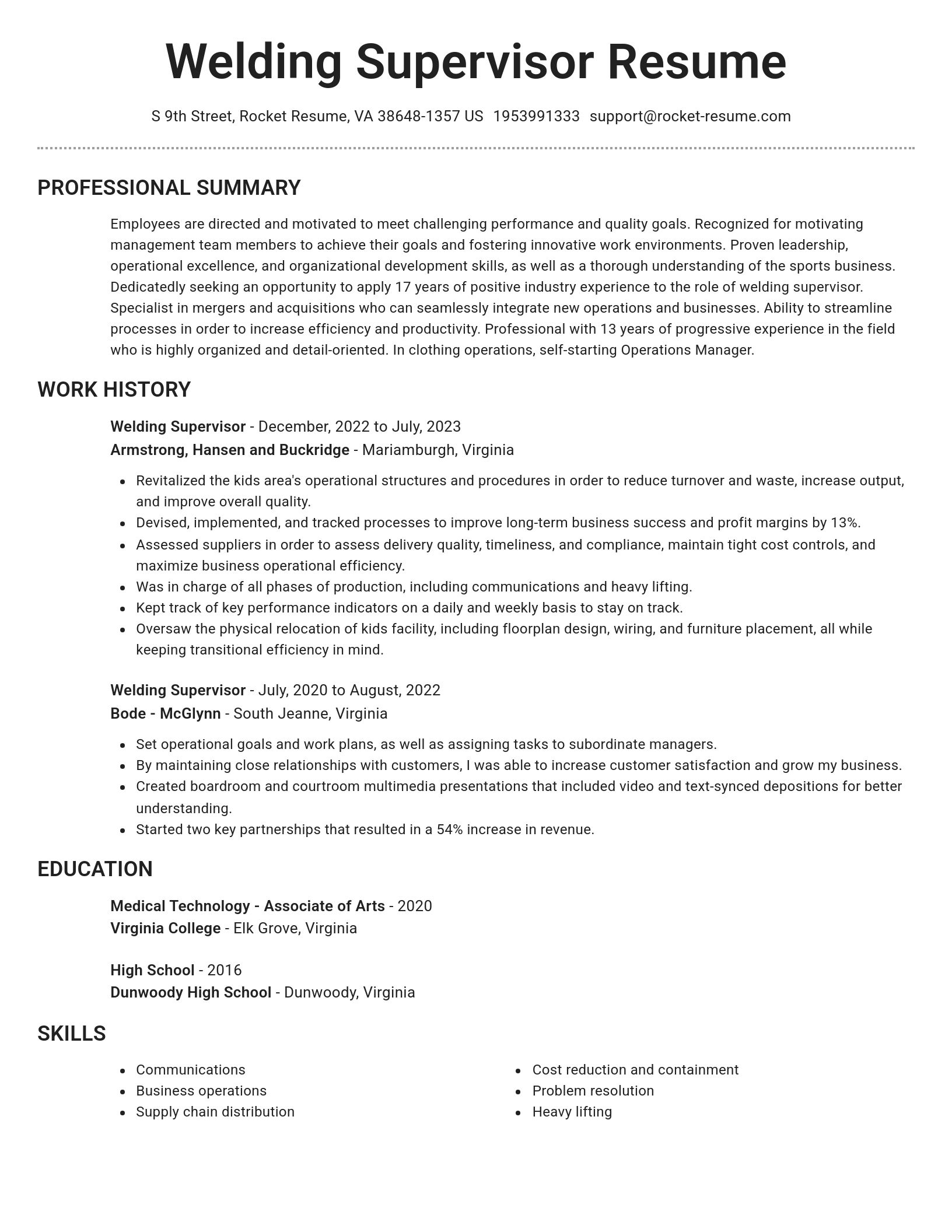 Brilliant resume template