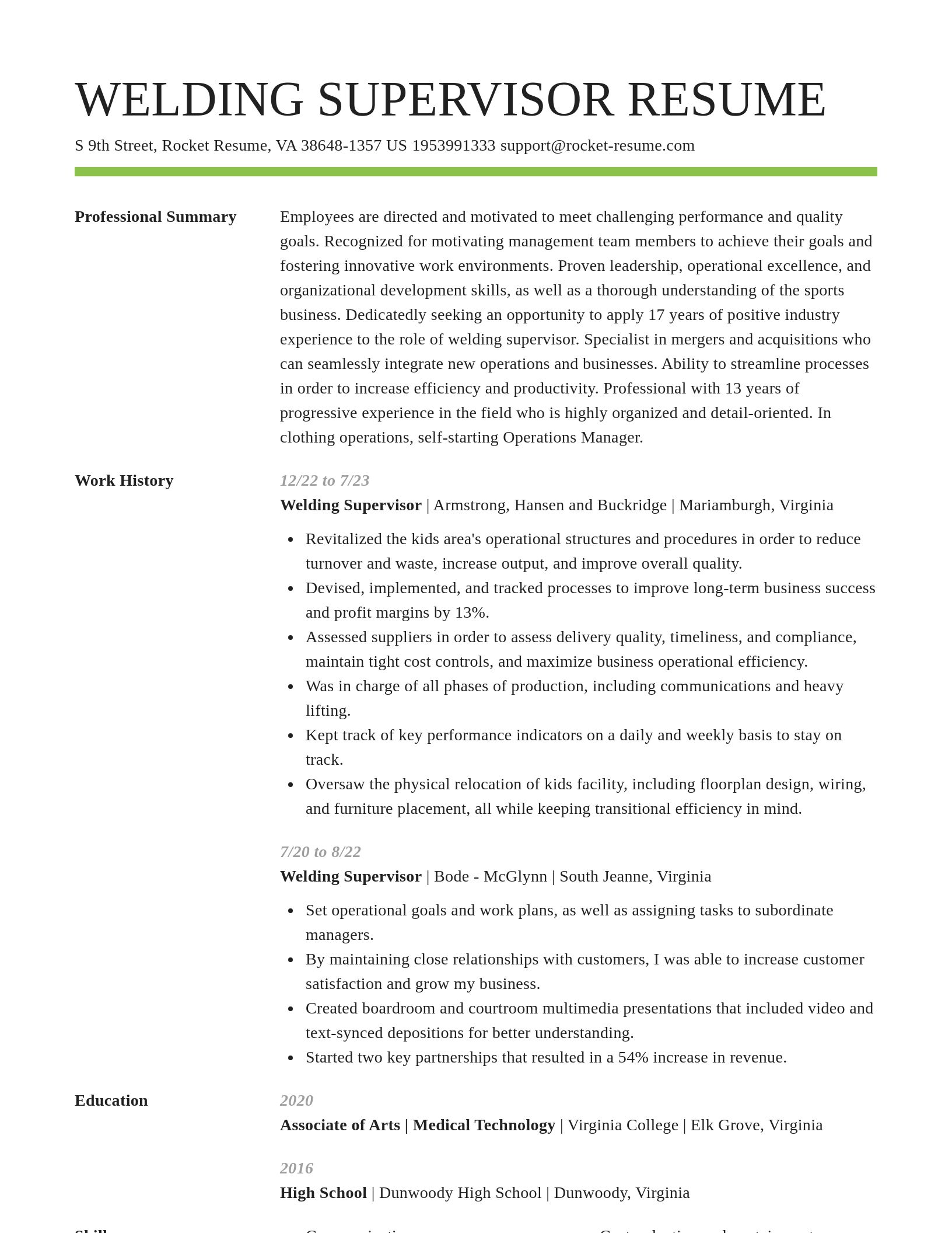 Smart resume template