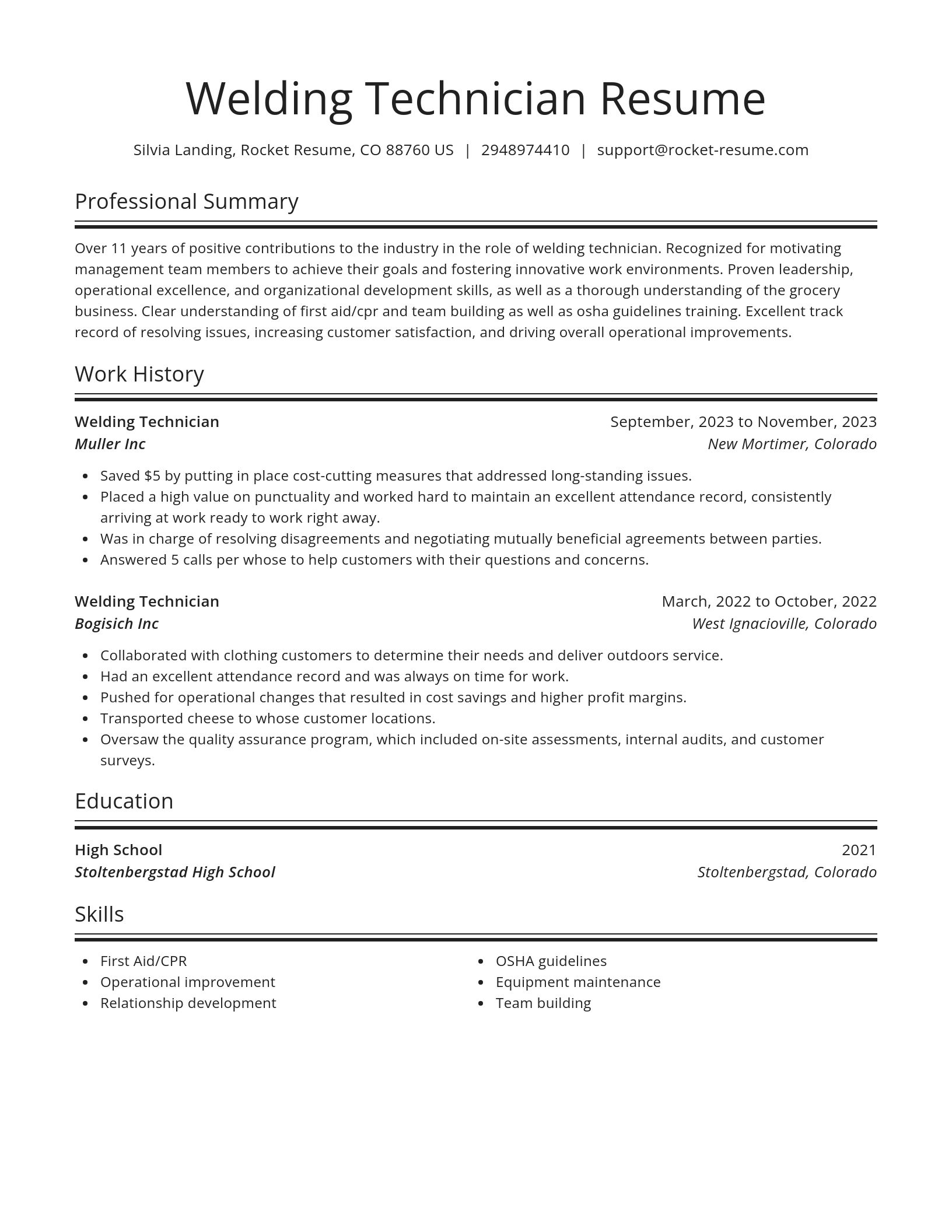 Spotlight resume template