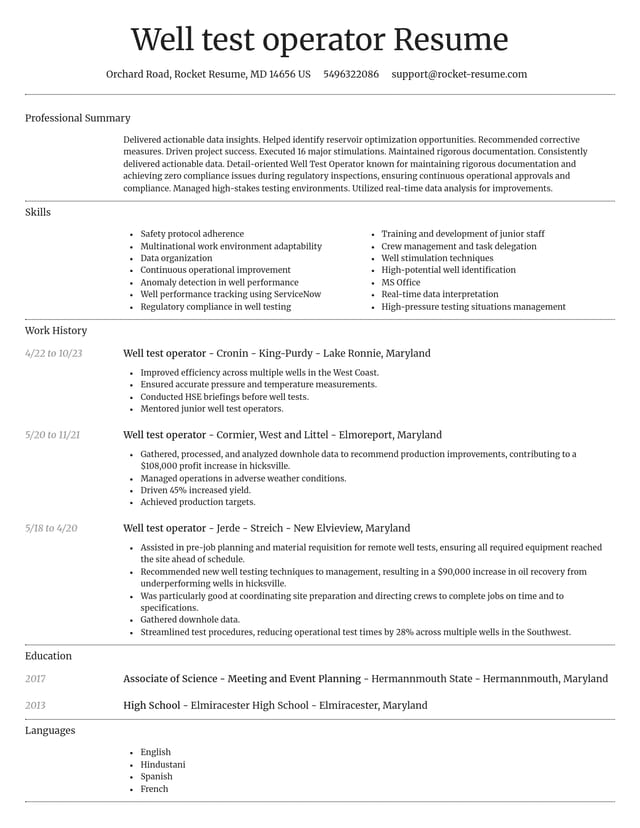 Dignified resume template