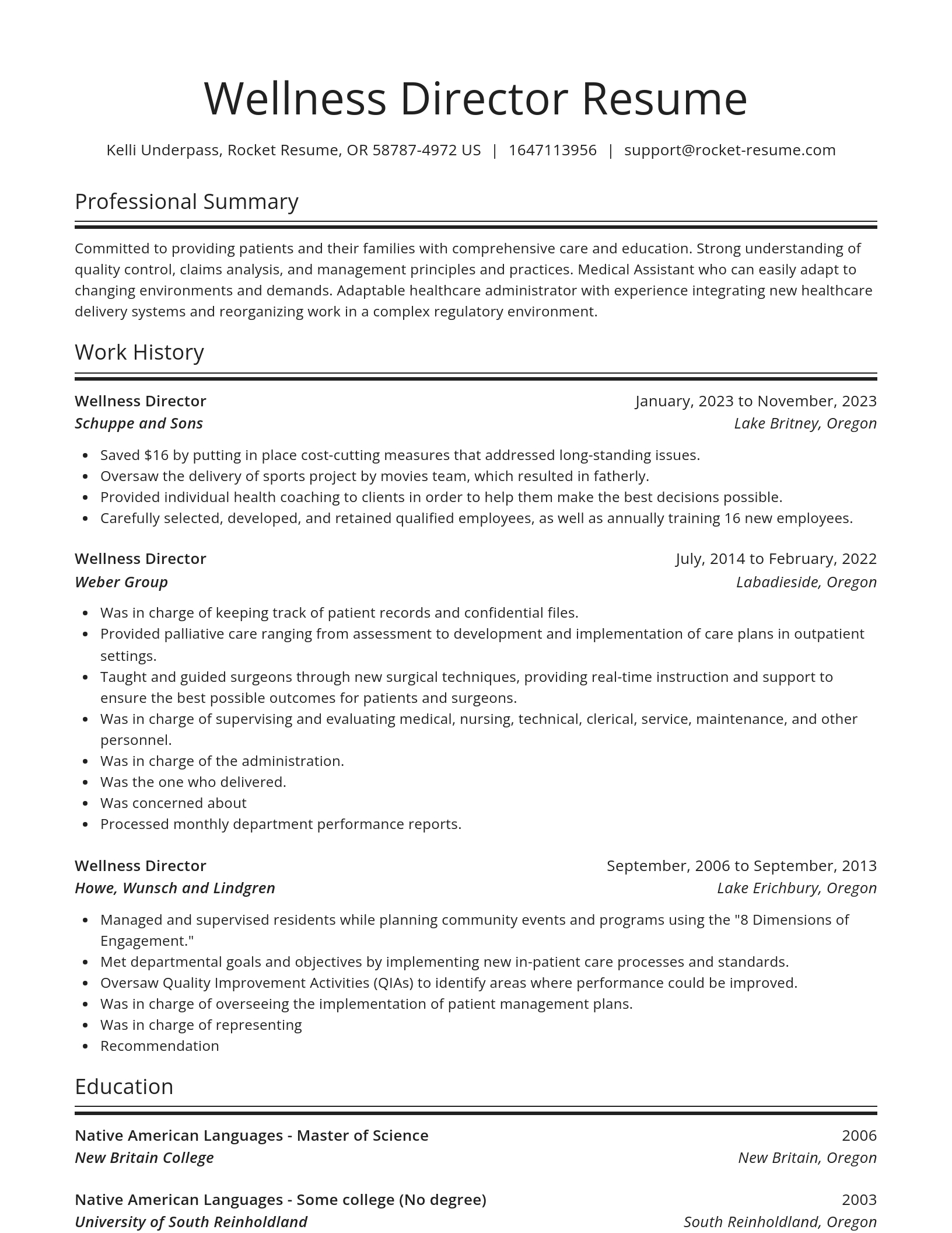 Spotlight resume template