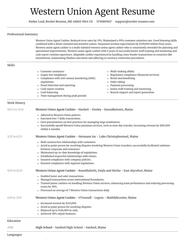 Dignified resume template