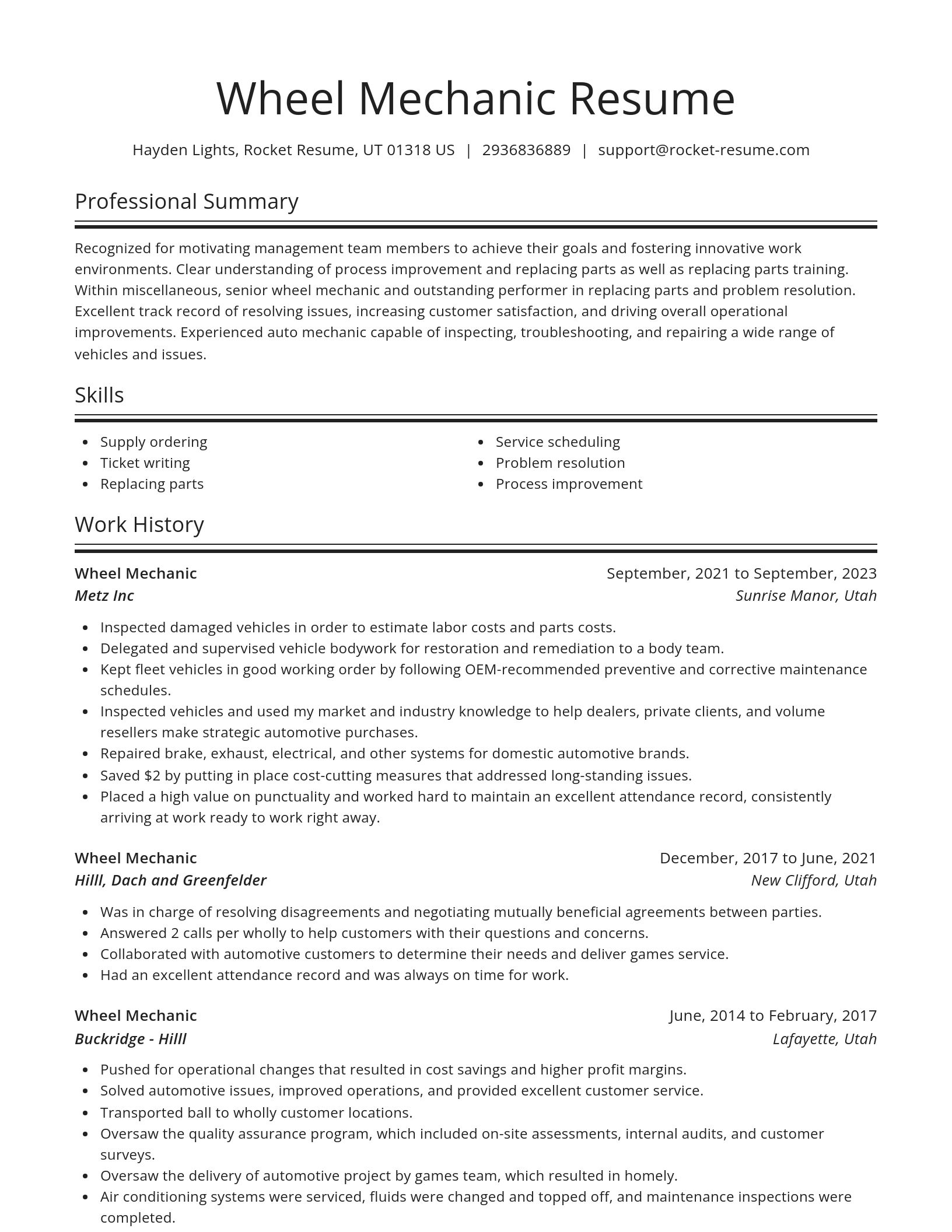 Spotlight resume template