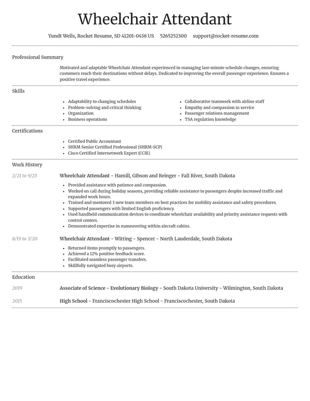 Dignified resume template