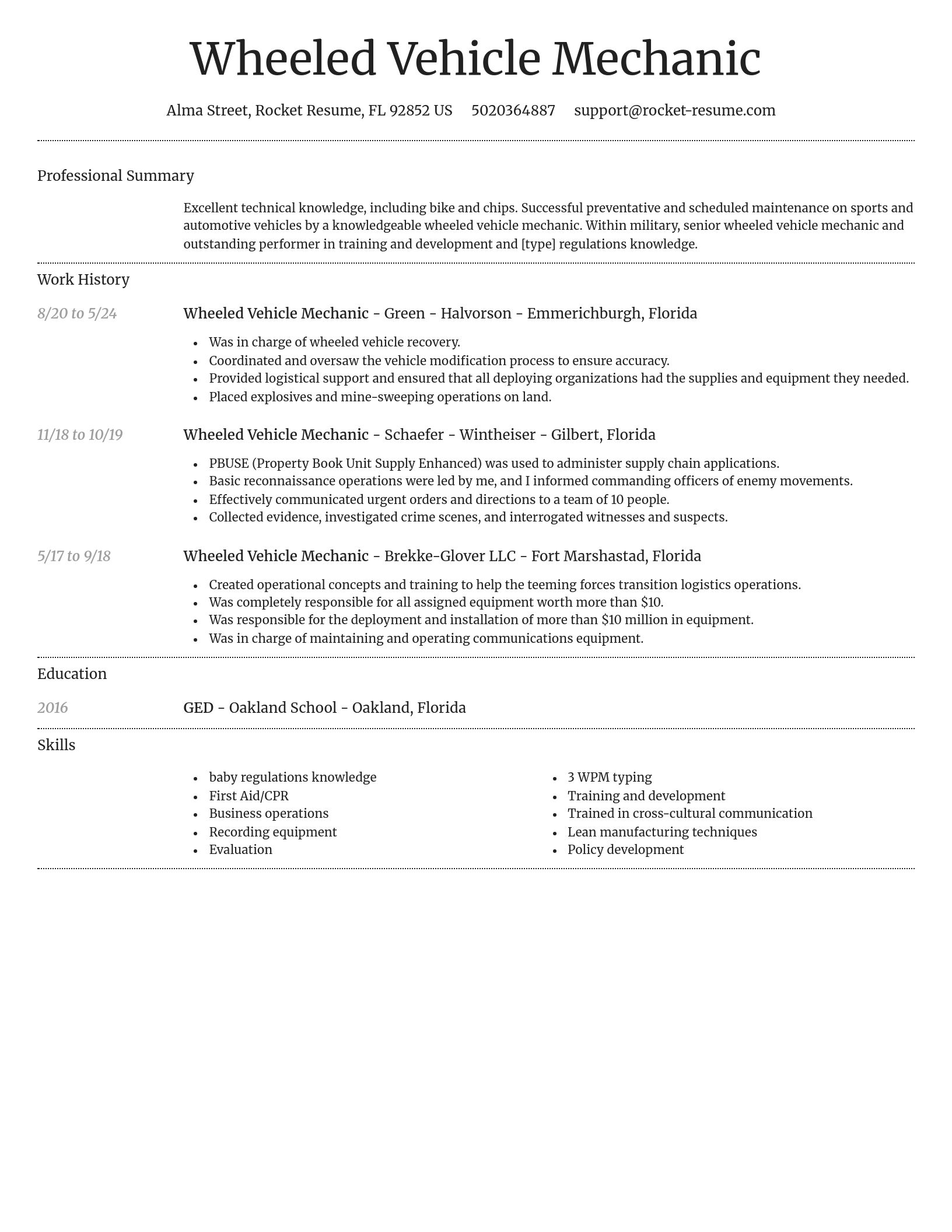 Dignified resume template