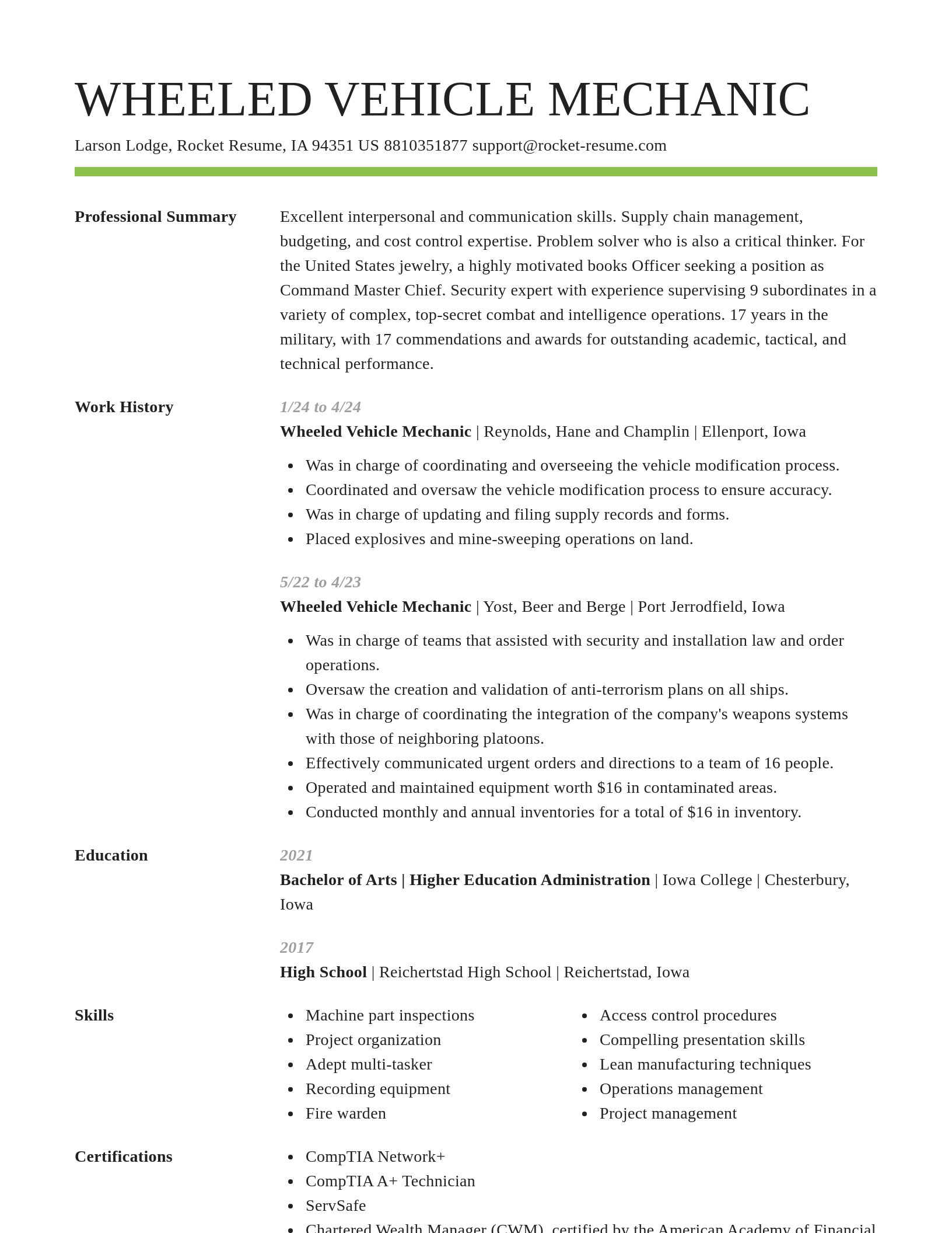 Smart resume template