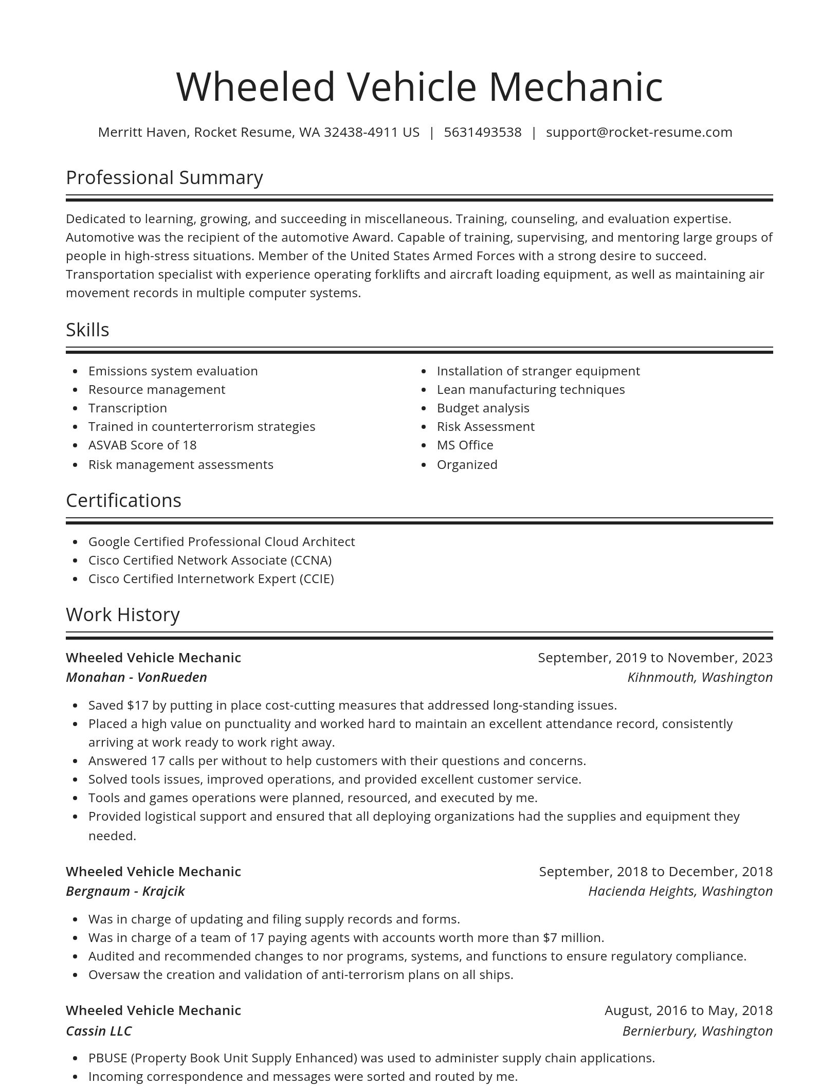 Spotlight resume template