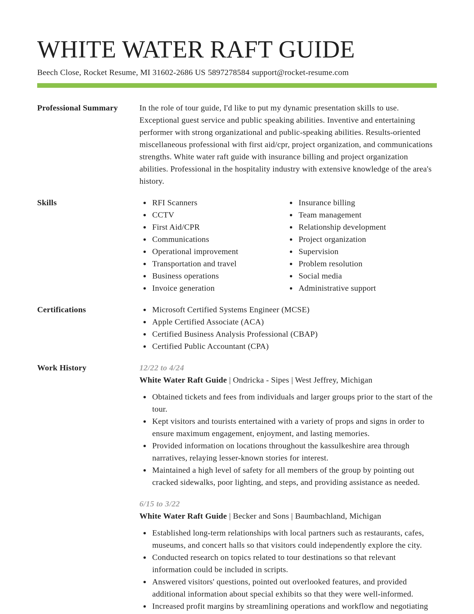 Smart resume template