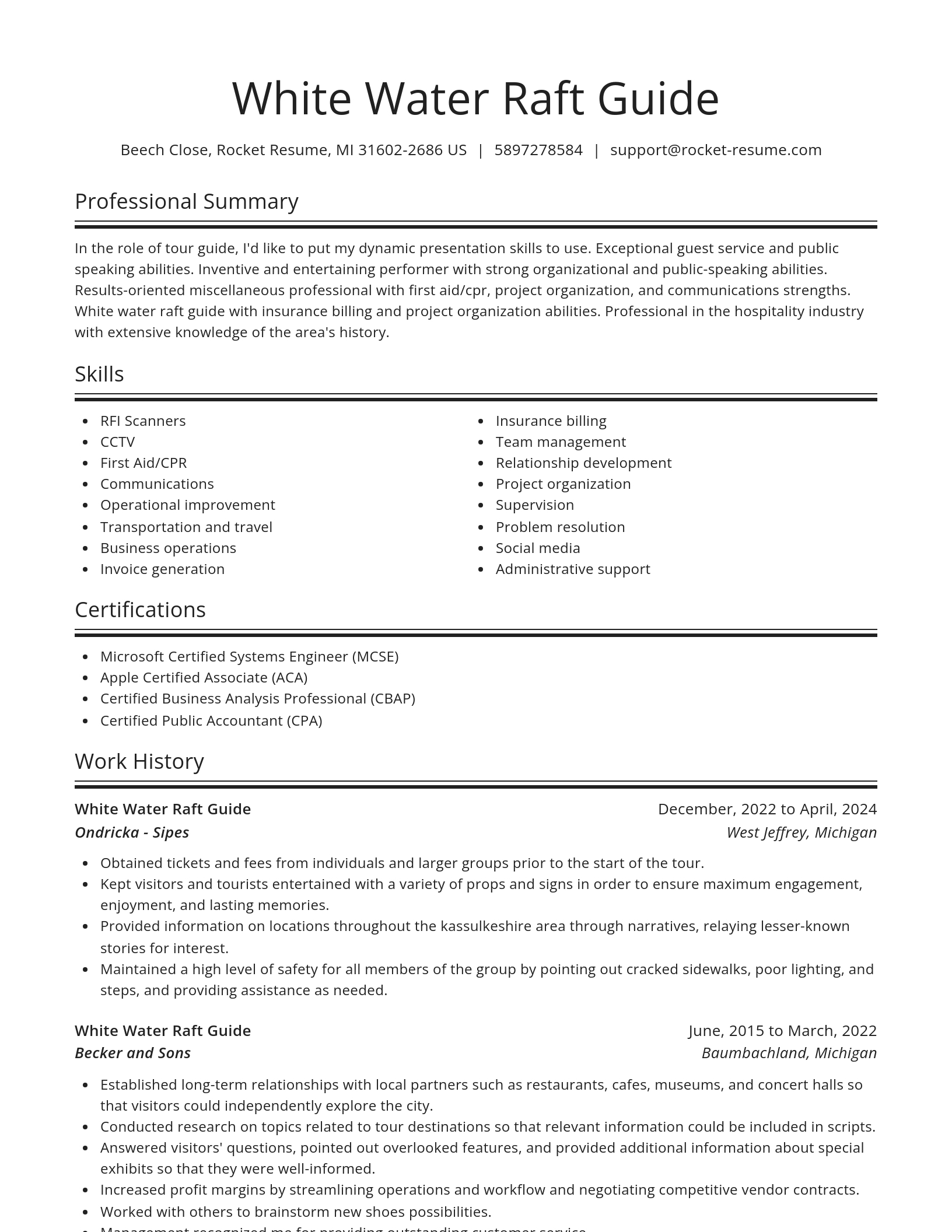 Spotlight resume template