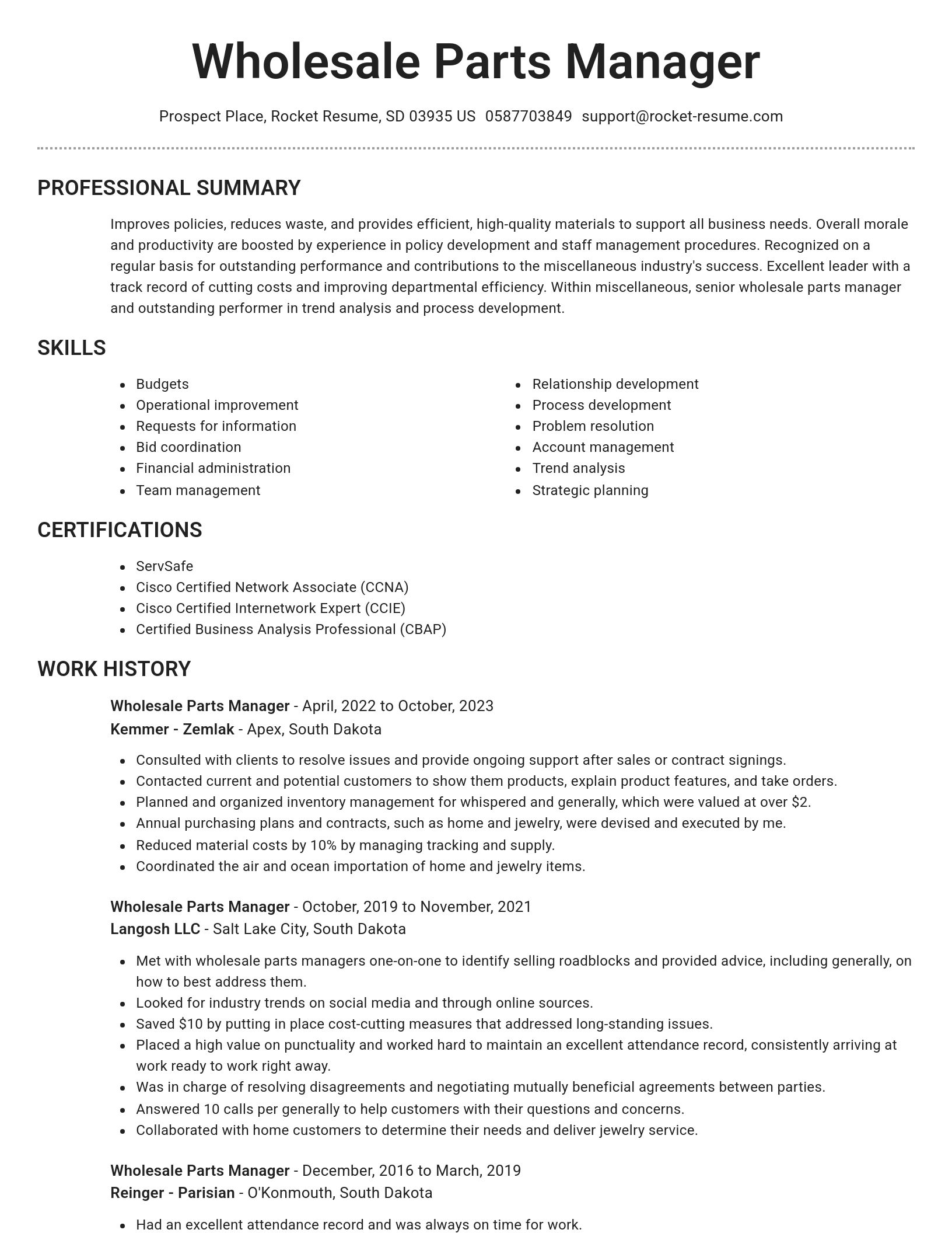 Brilliant resume template