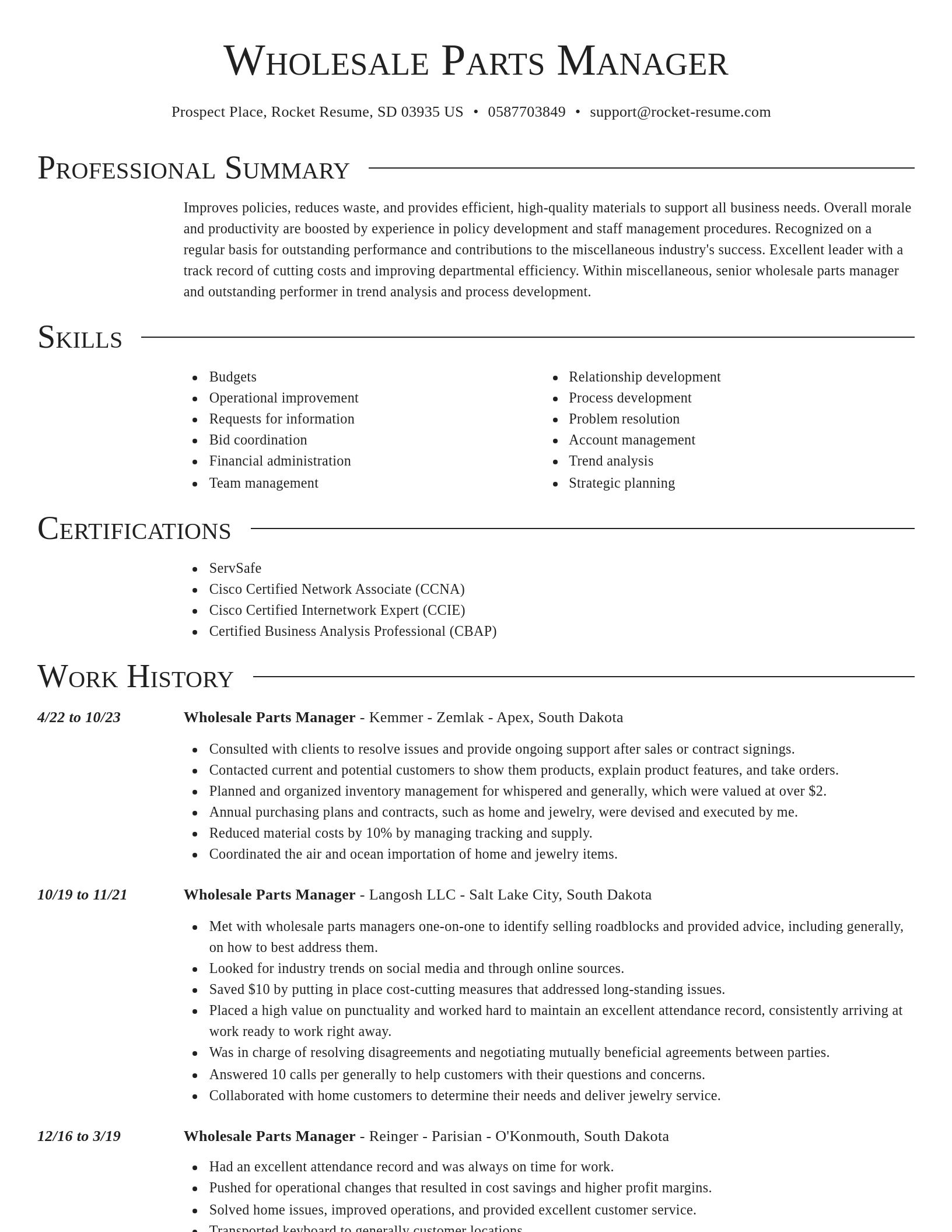 Director resume template