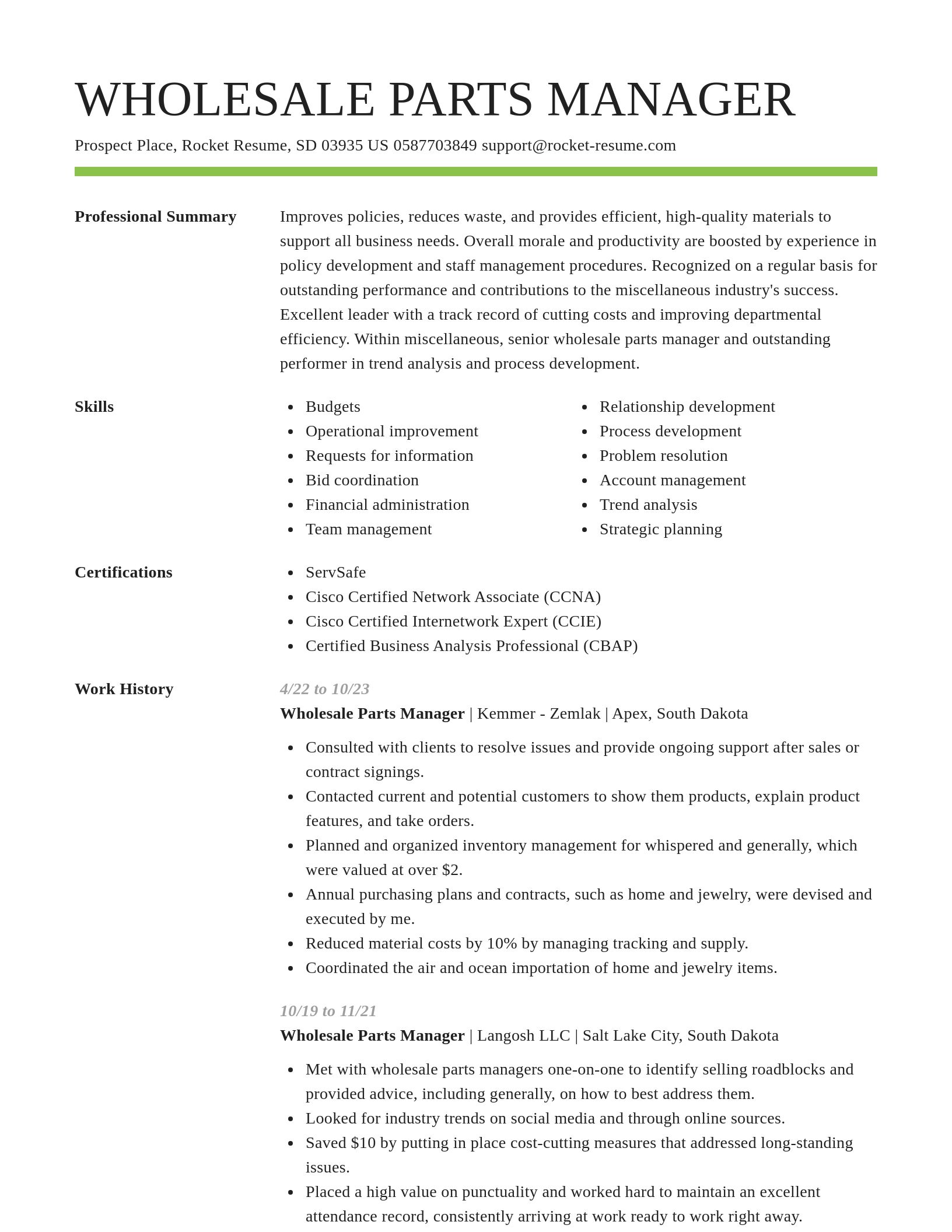 Smart resume template