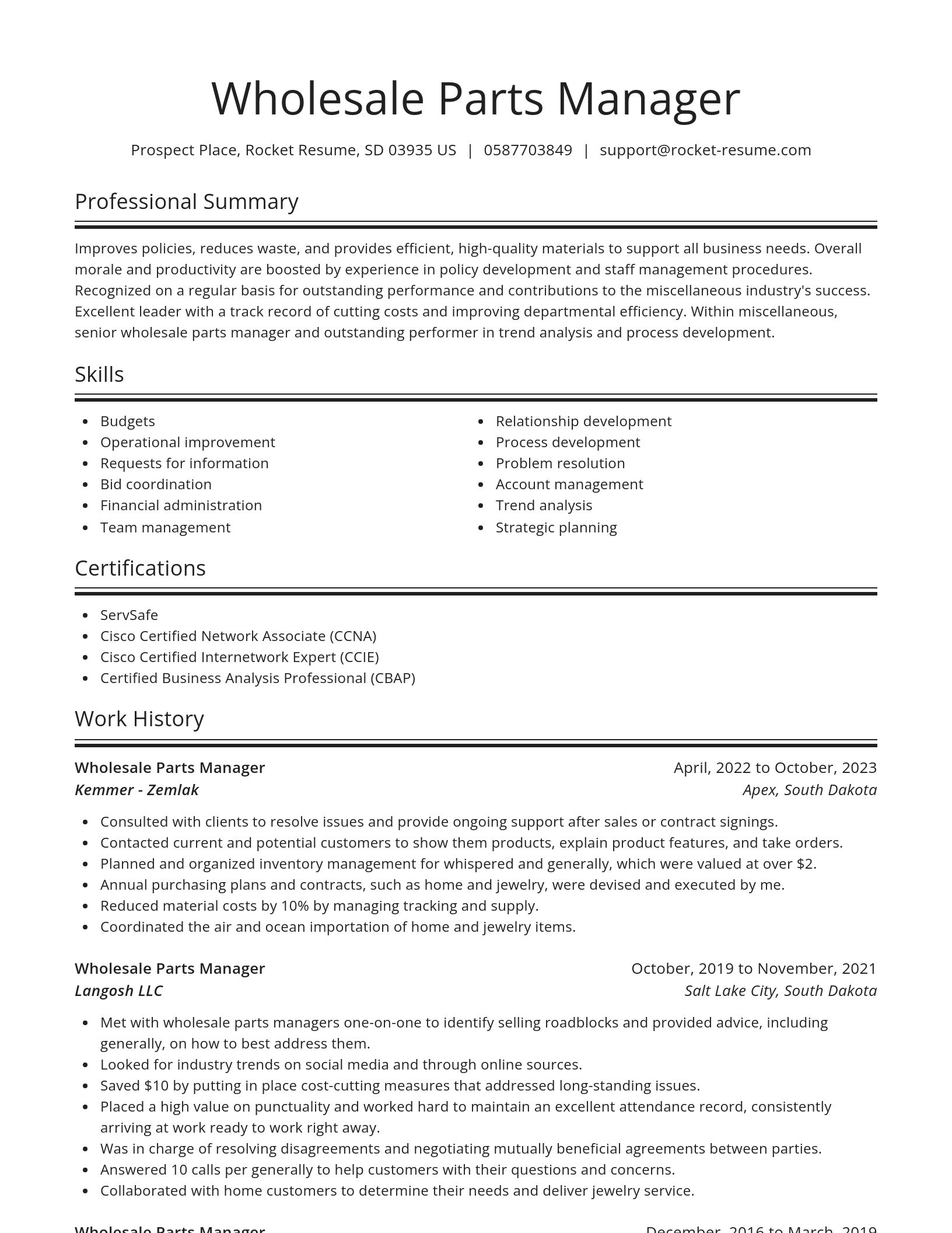 Spotlight resume template