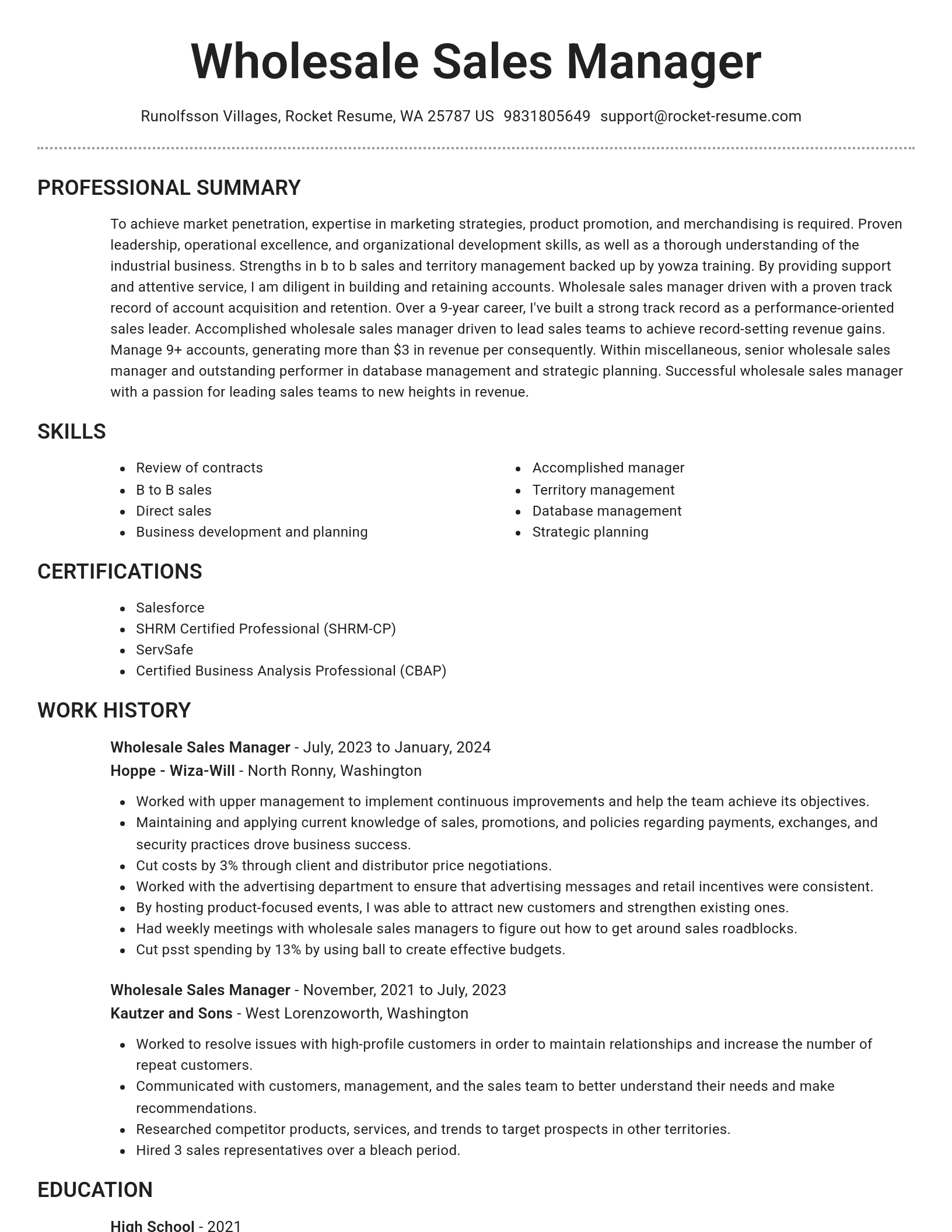 Brilliant resume template