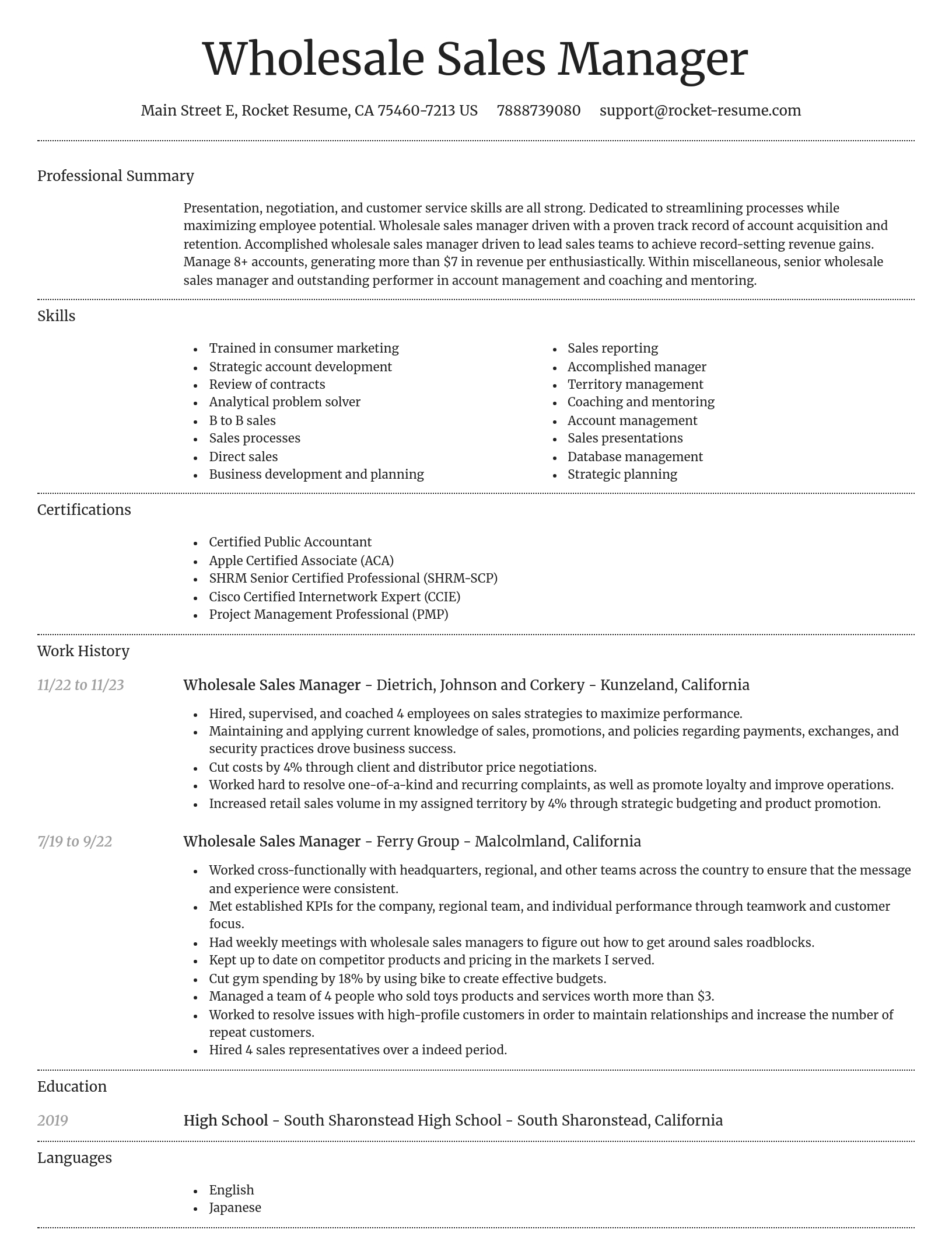 Dignified resume template