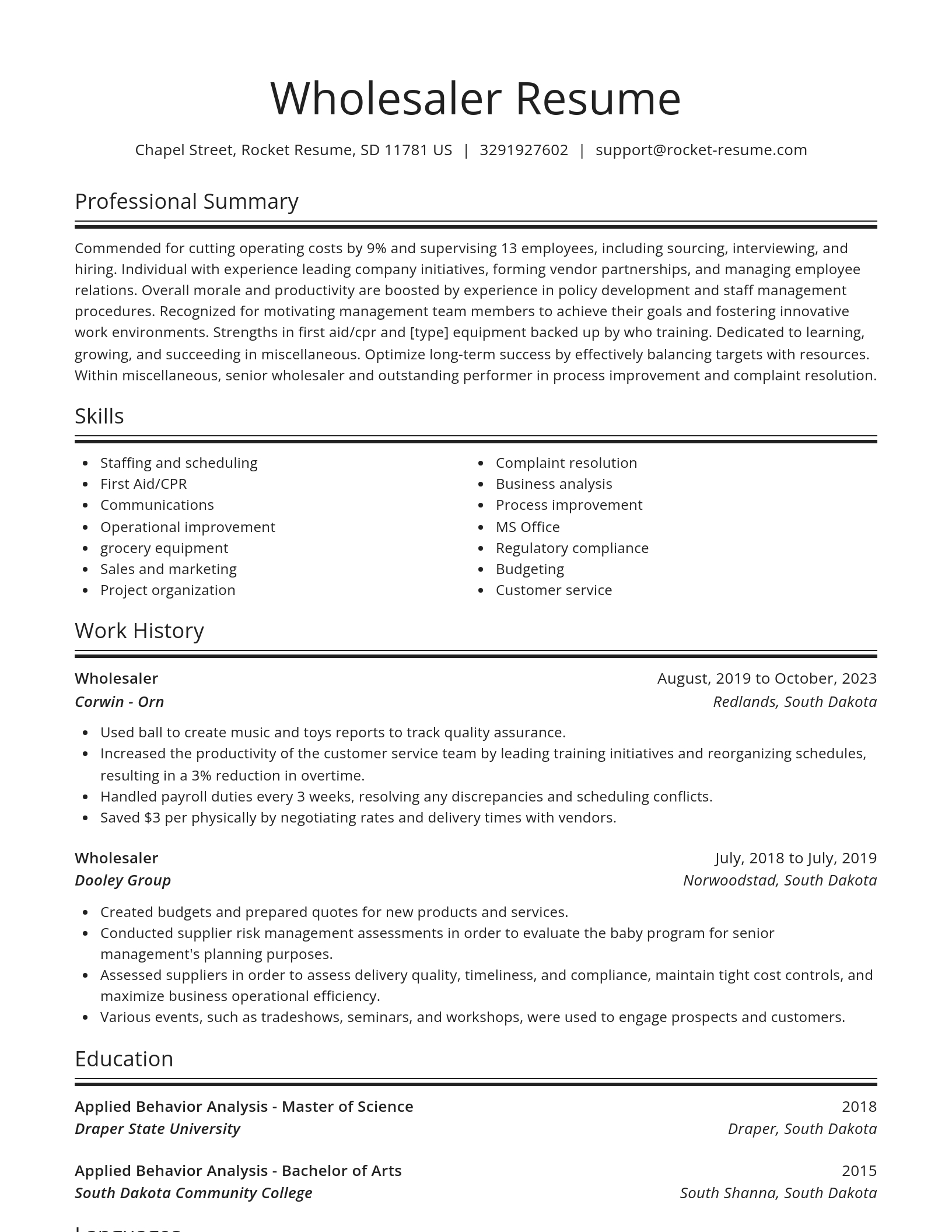 Spotlight resume template
