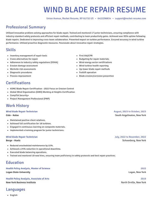 Novel resume template