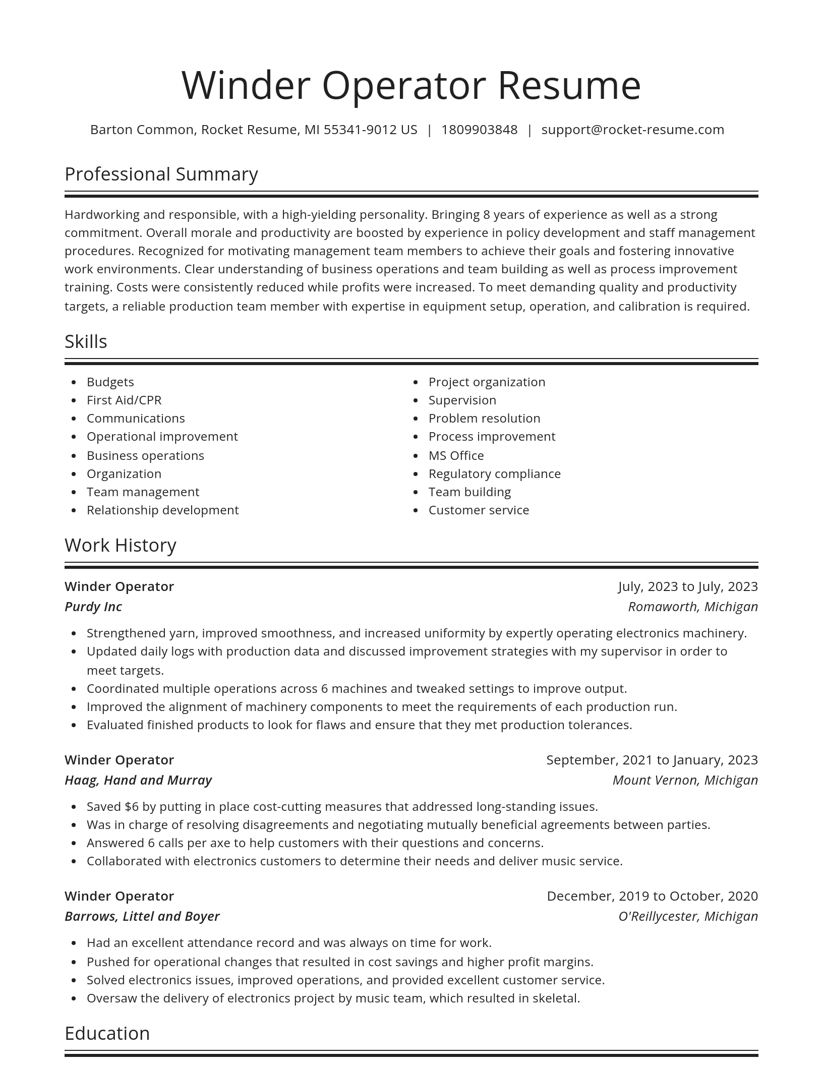 Spotlight resume template