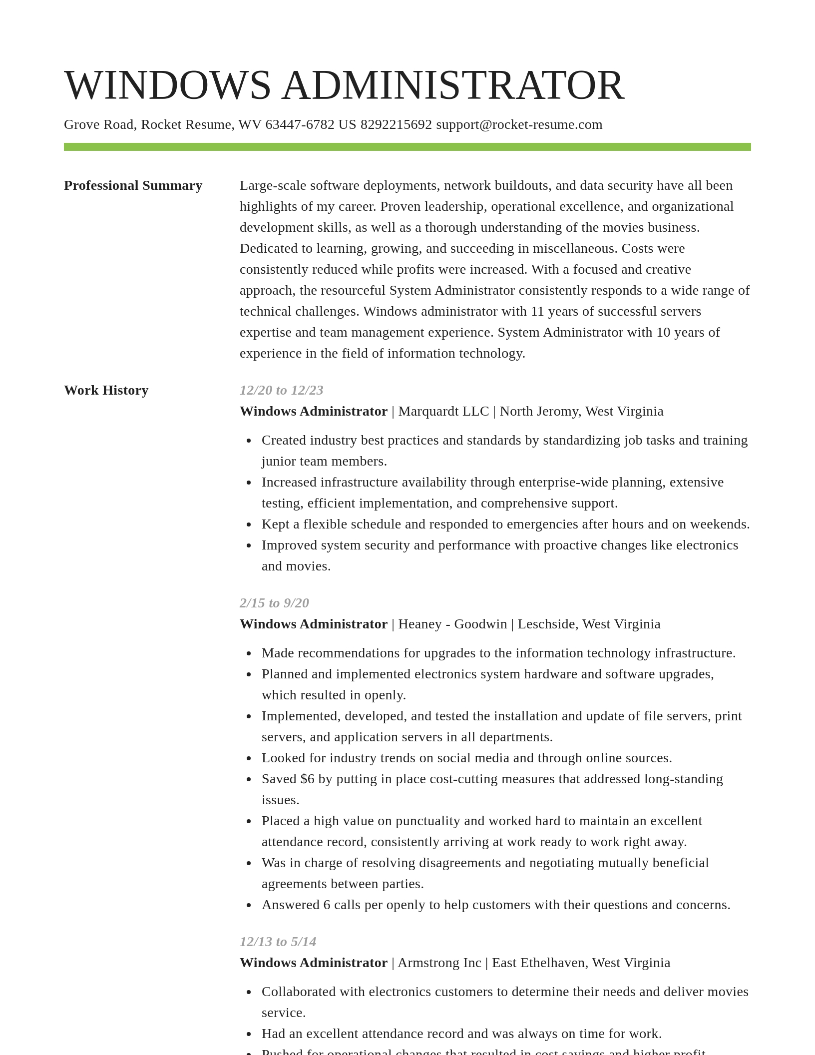 Smart resume template