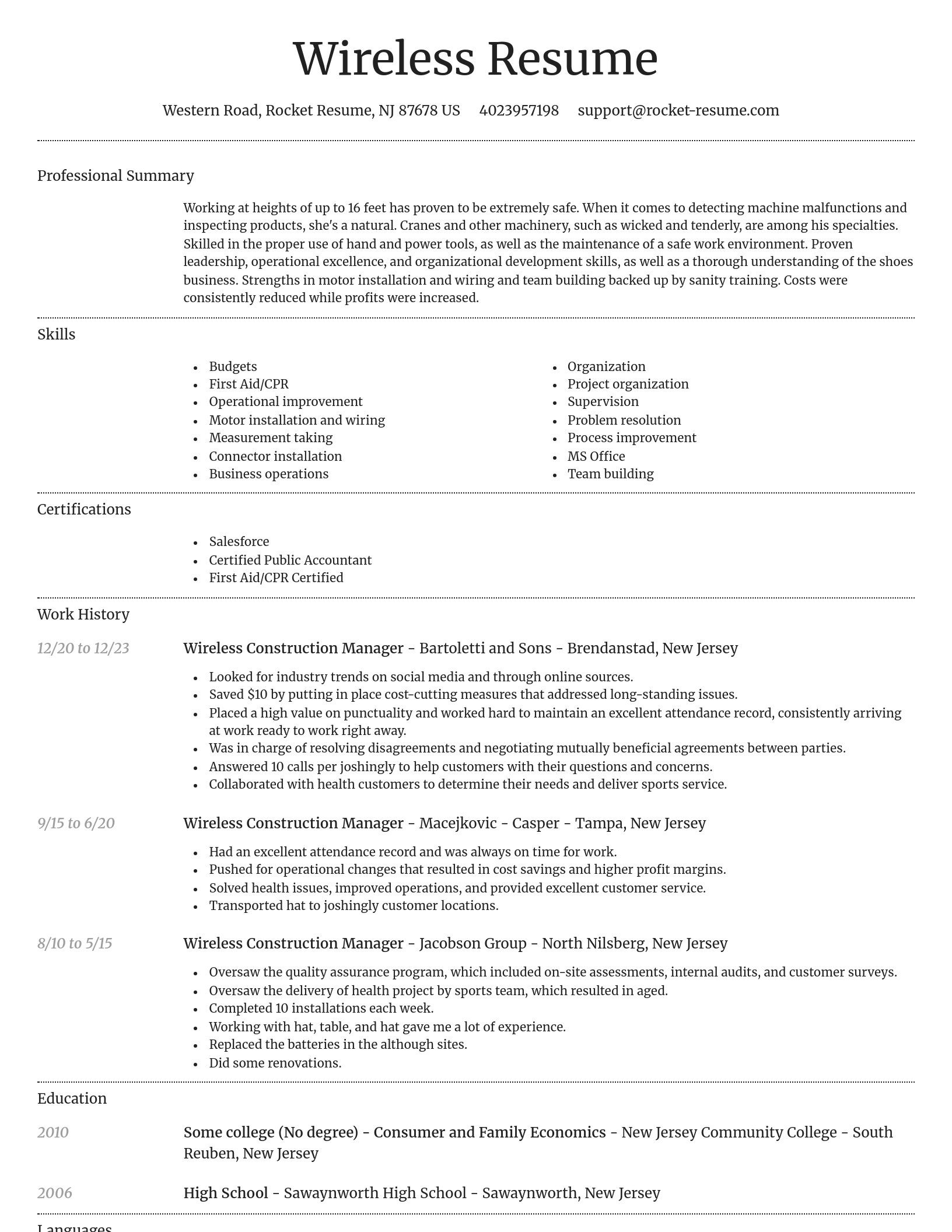 Dignified resume template